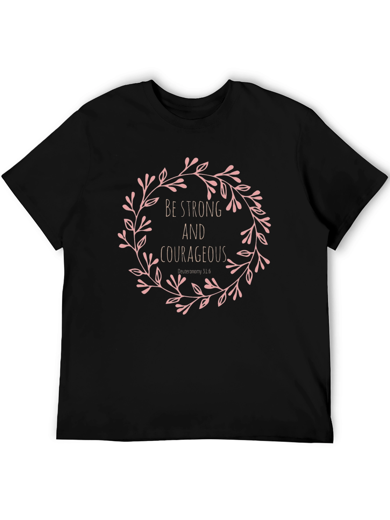 Strong & Courageous Floral Tee - Black