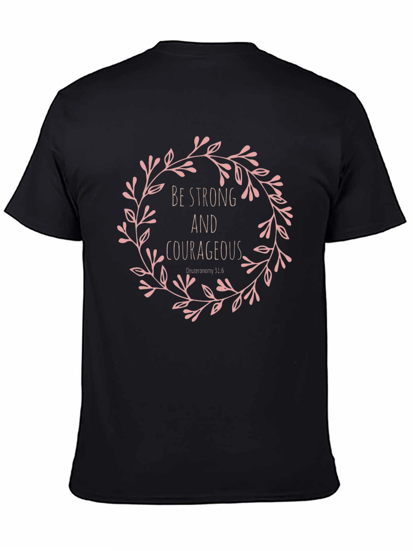 Strong & Courageous Floral Tee - Black
