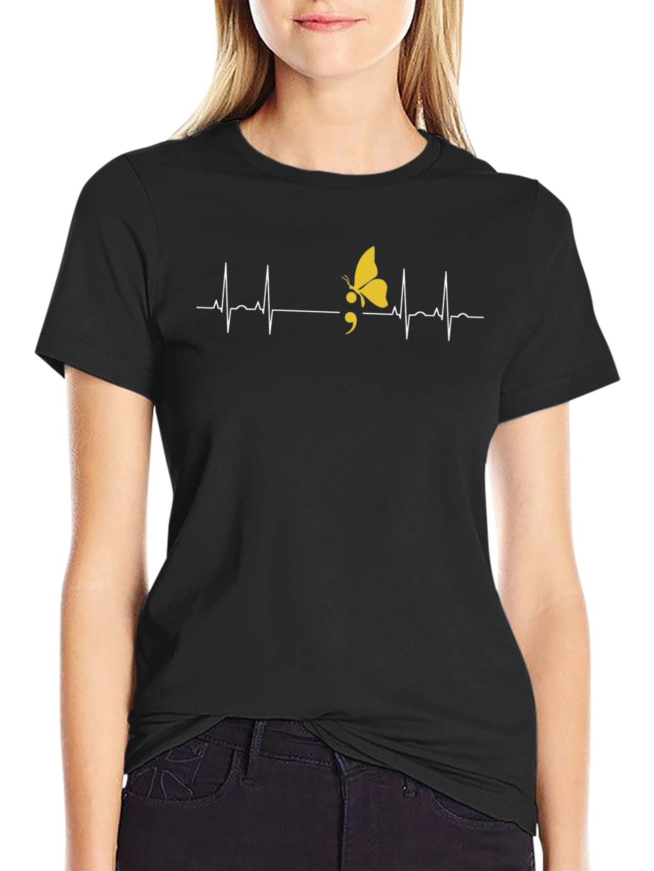 Semicolon Butterfly Graphic Tee - Mental Health Awareness