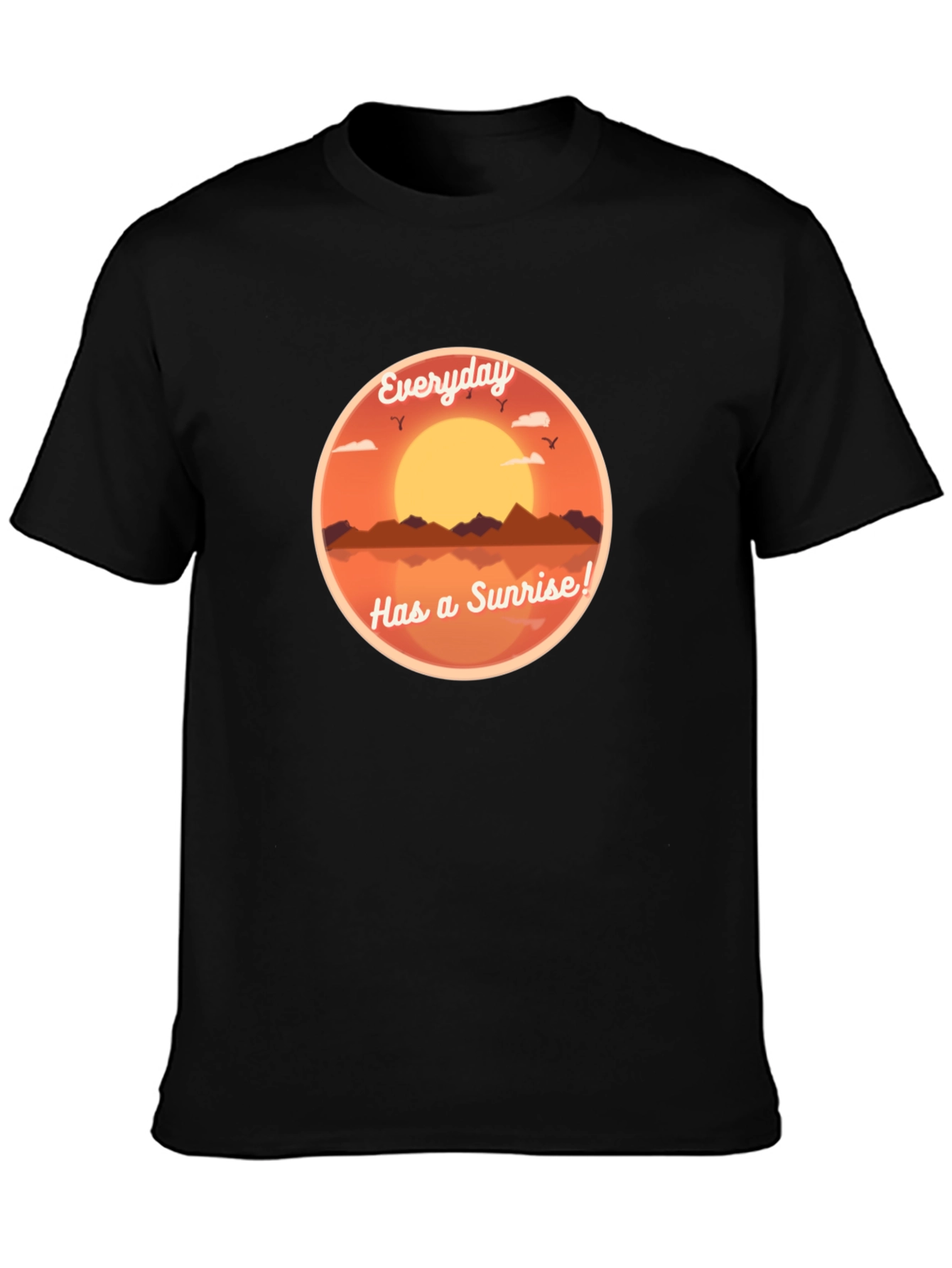 Everyday Sunrise Graphic Tee - Black Cotton T-Shirt