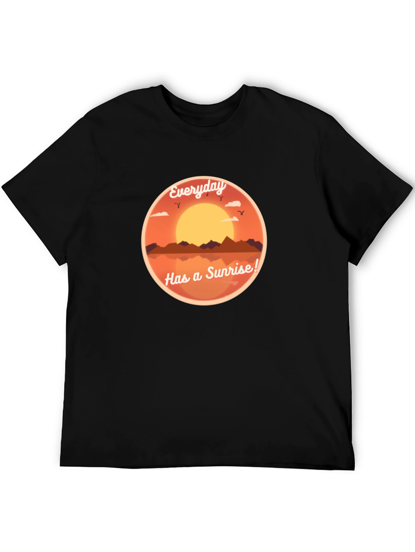 Everyday Sunrise Graphic Tee - Black Cotton T-Shirt