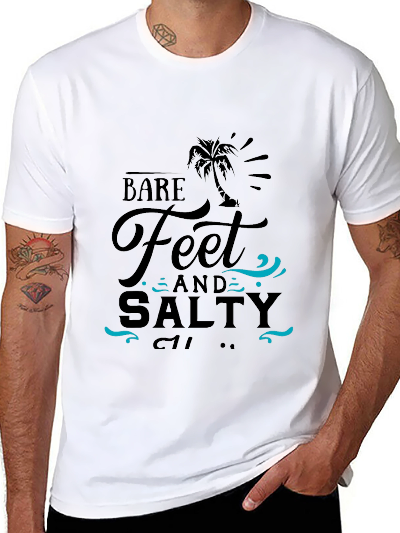 Bare Feet & Salty T-Shirt - Beach Vibes!