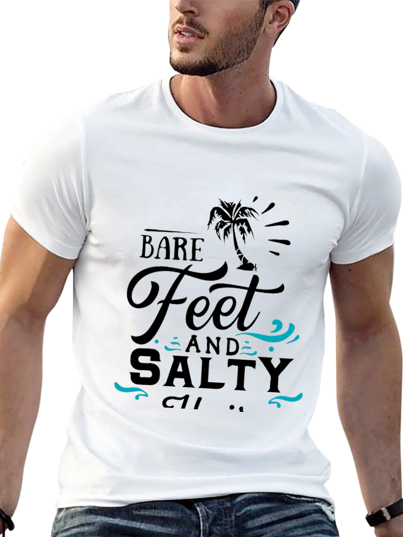 Bare Feet & Salty T-Shirt - Beach Vibes!