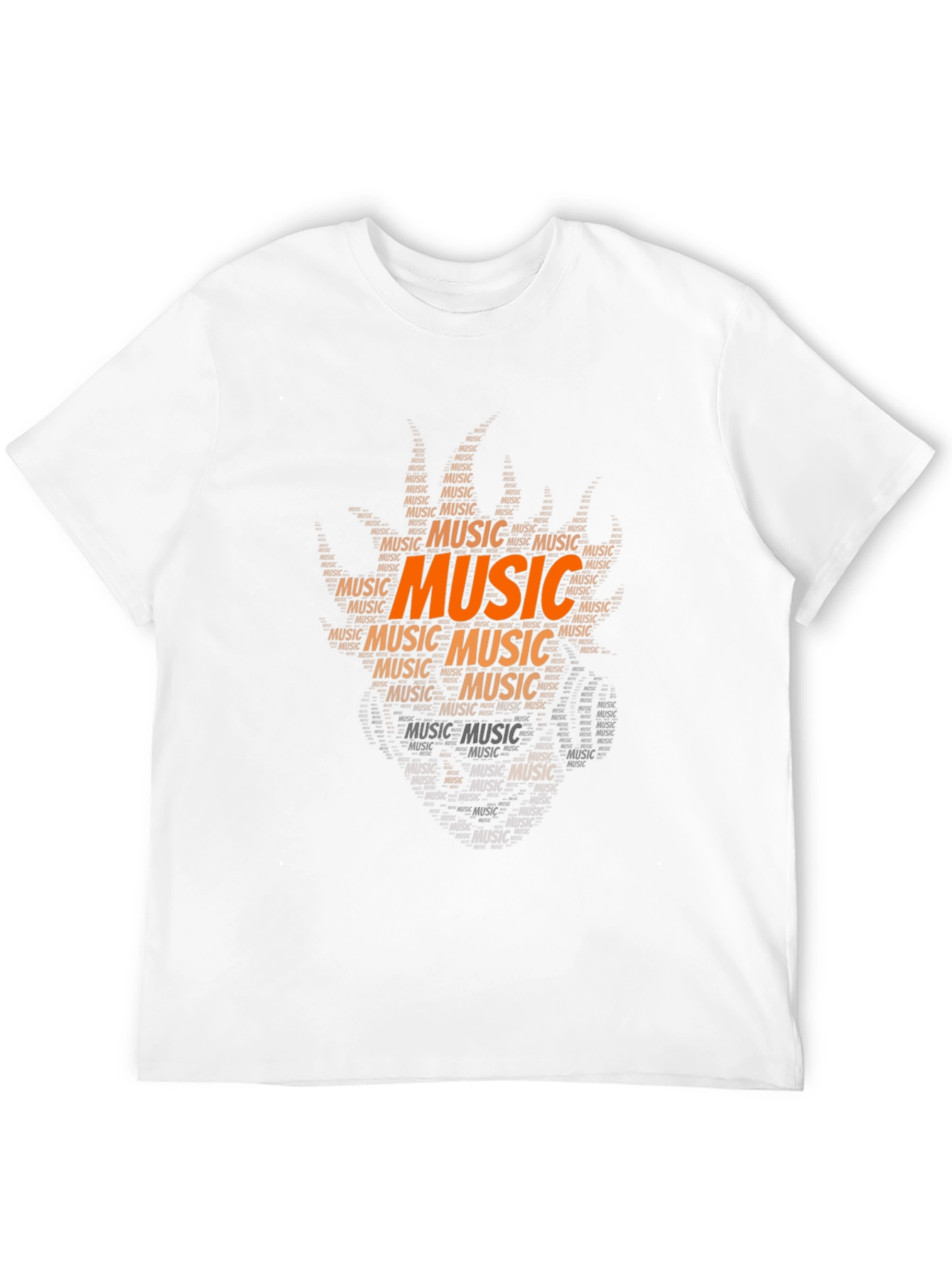 Music Word Art T-Shirt - Black