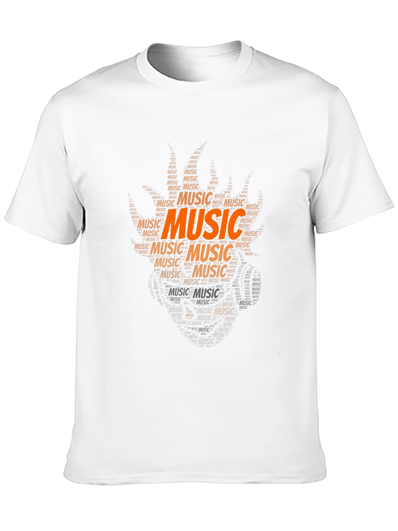 Music Word Art T-Shirt - Black