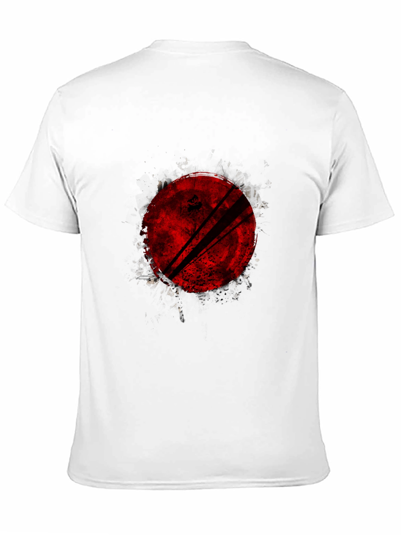 Grunge Red Circle Graphic Black T-Shirt