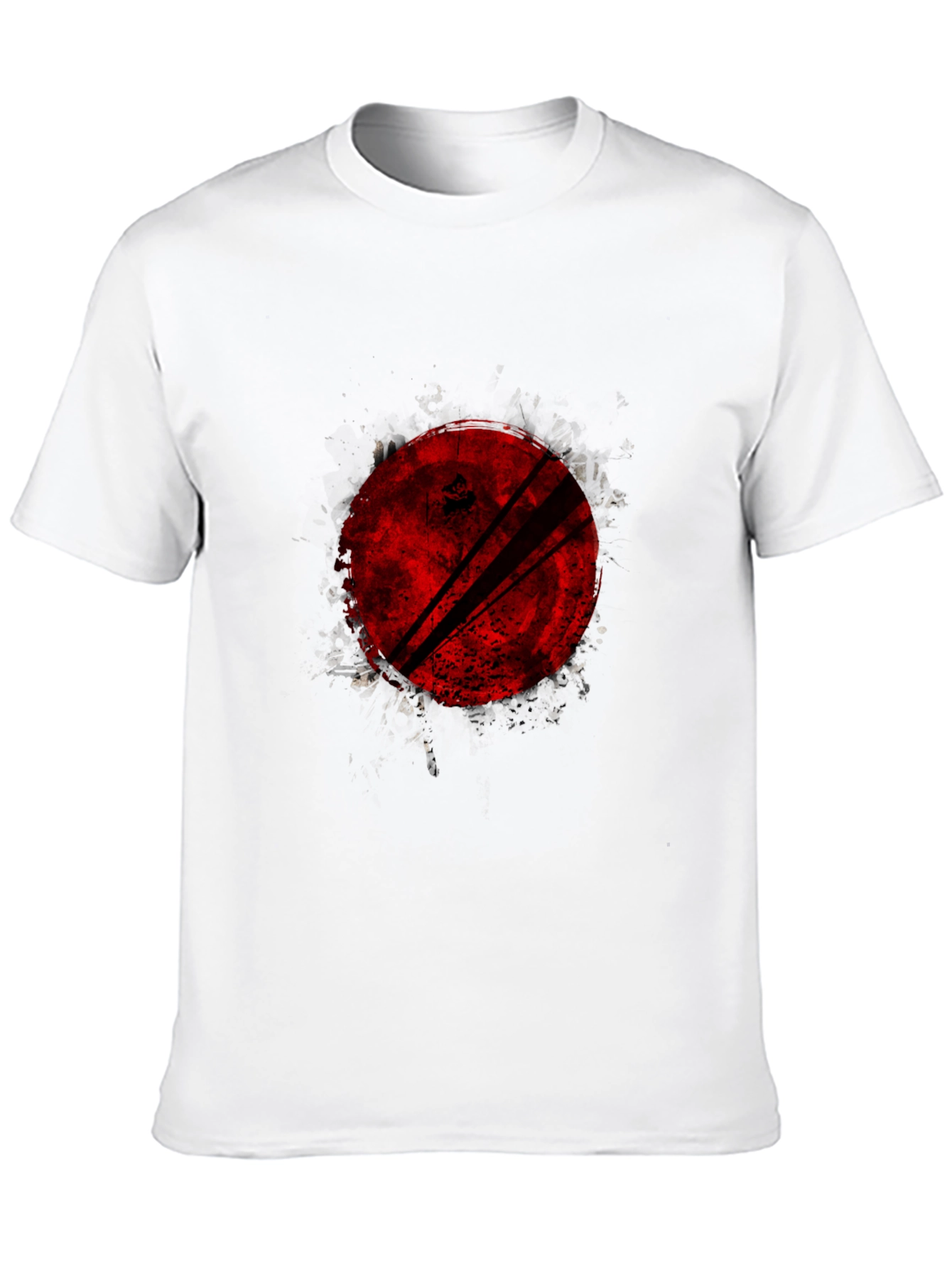 Grunge Red Circle Graphic Black T-Shirt