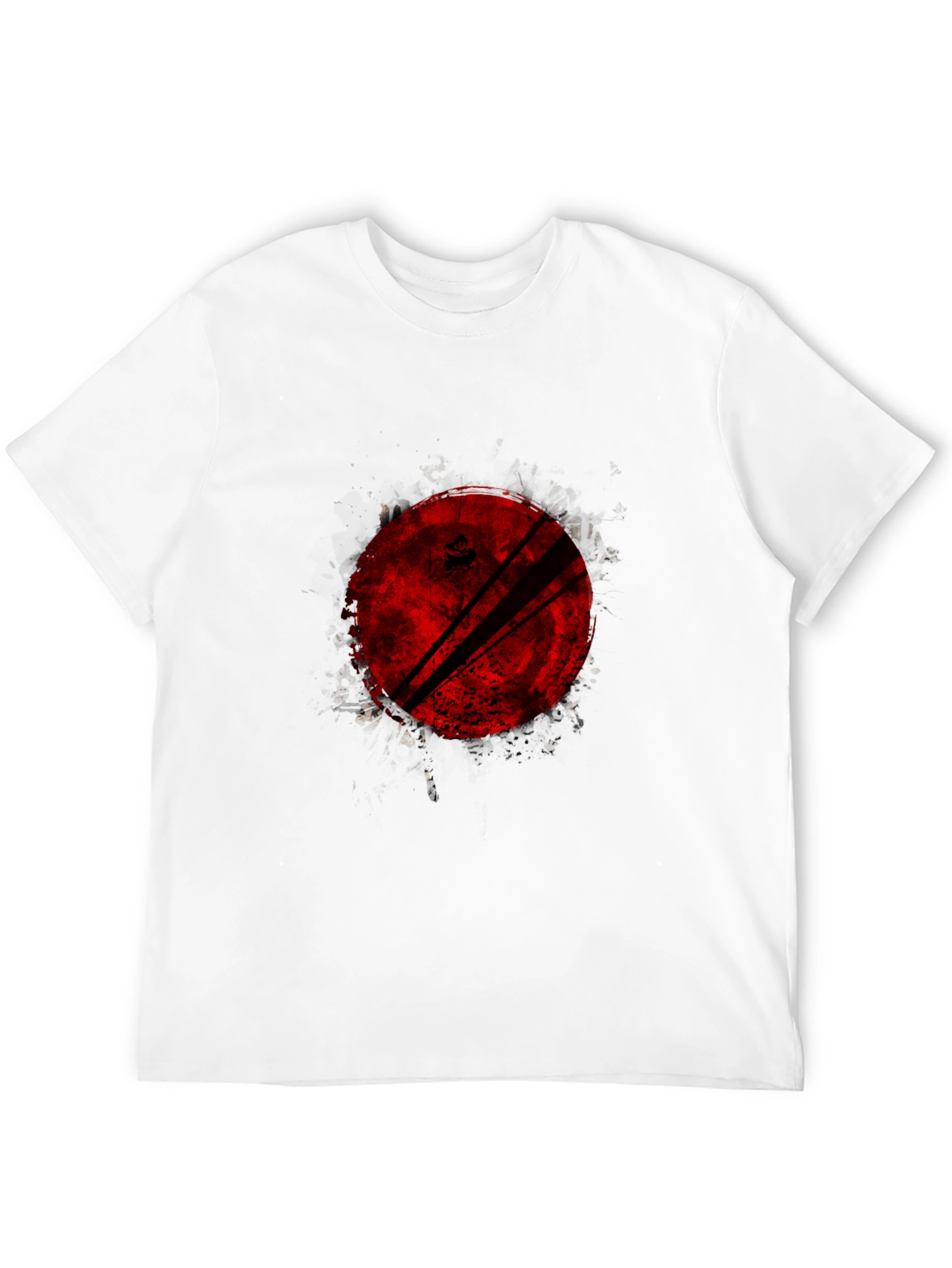 Grunge Red Circle Graphic Black T-Shirt