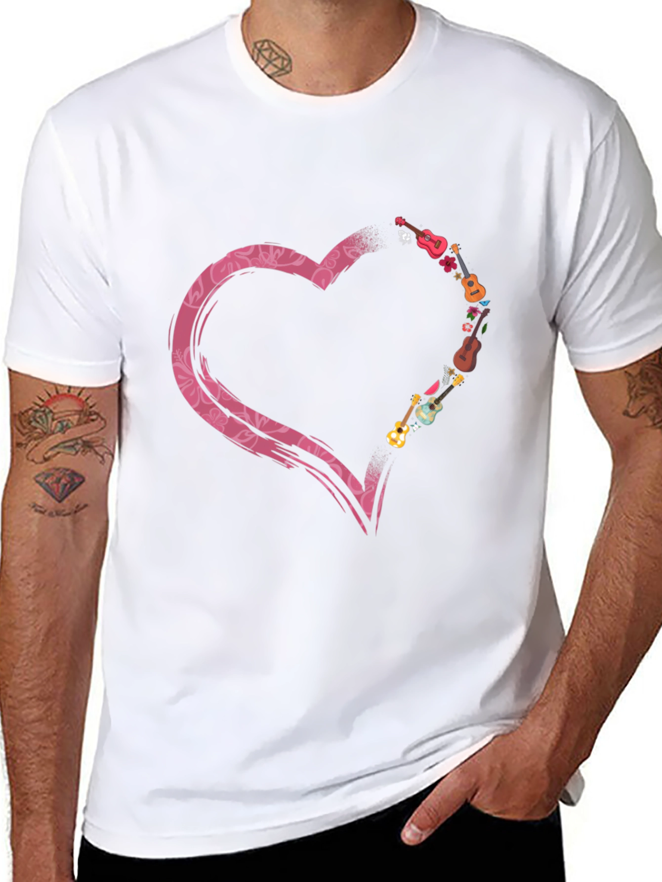 Heart Guitars Black T-Shirt