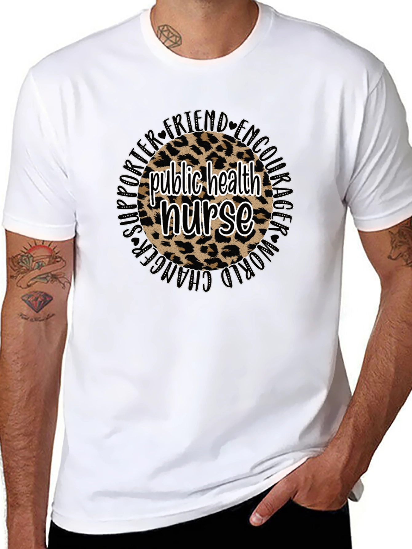 Public Health Nurse Leopard Print T-Shirt