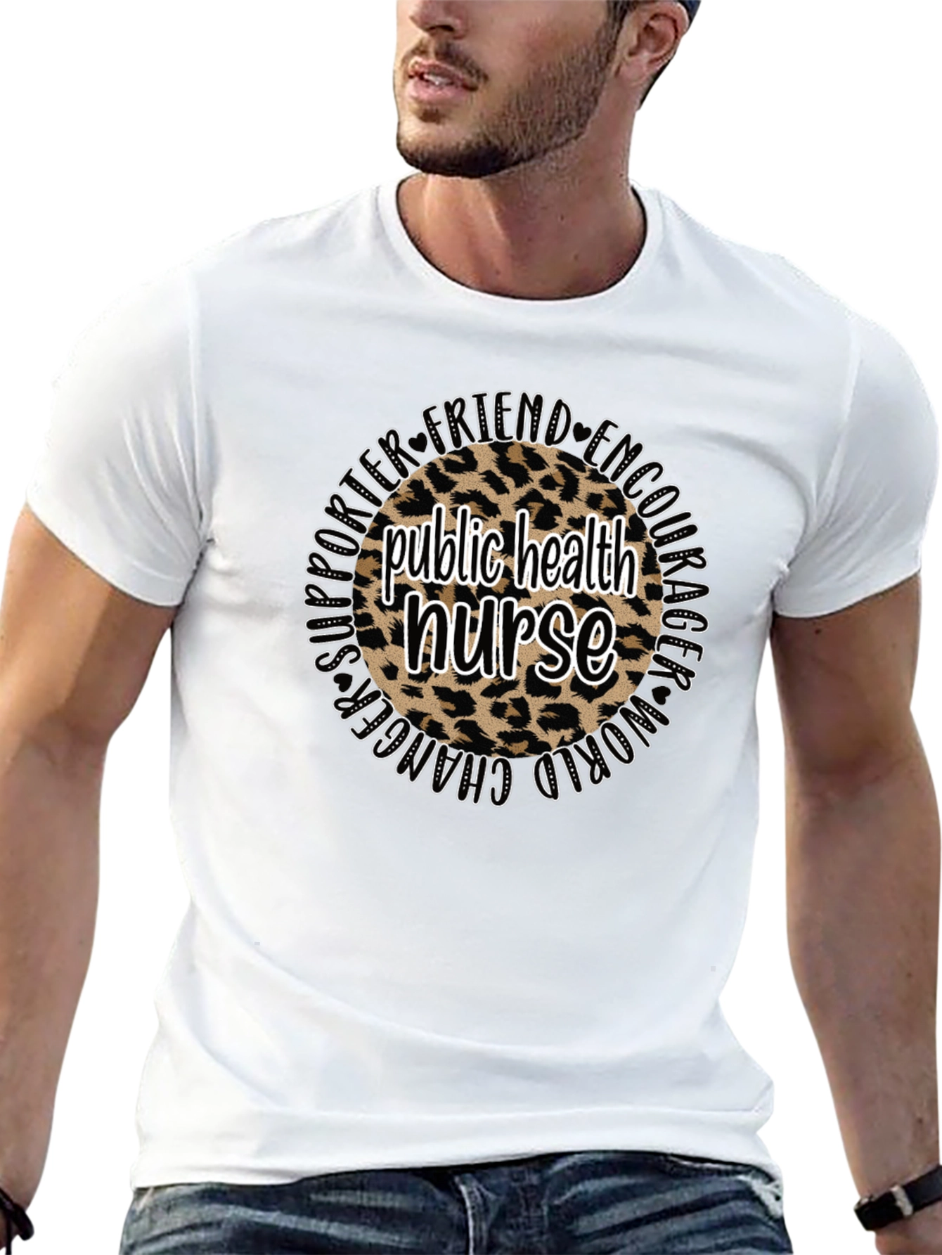 Public Health Nurse Leopard Print T-Shirt