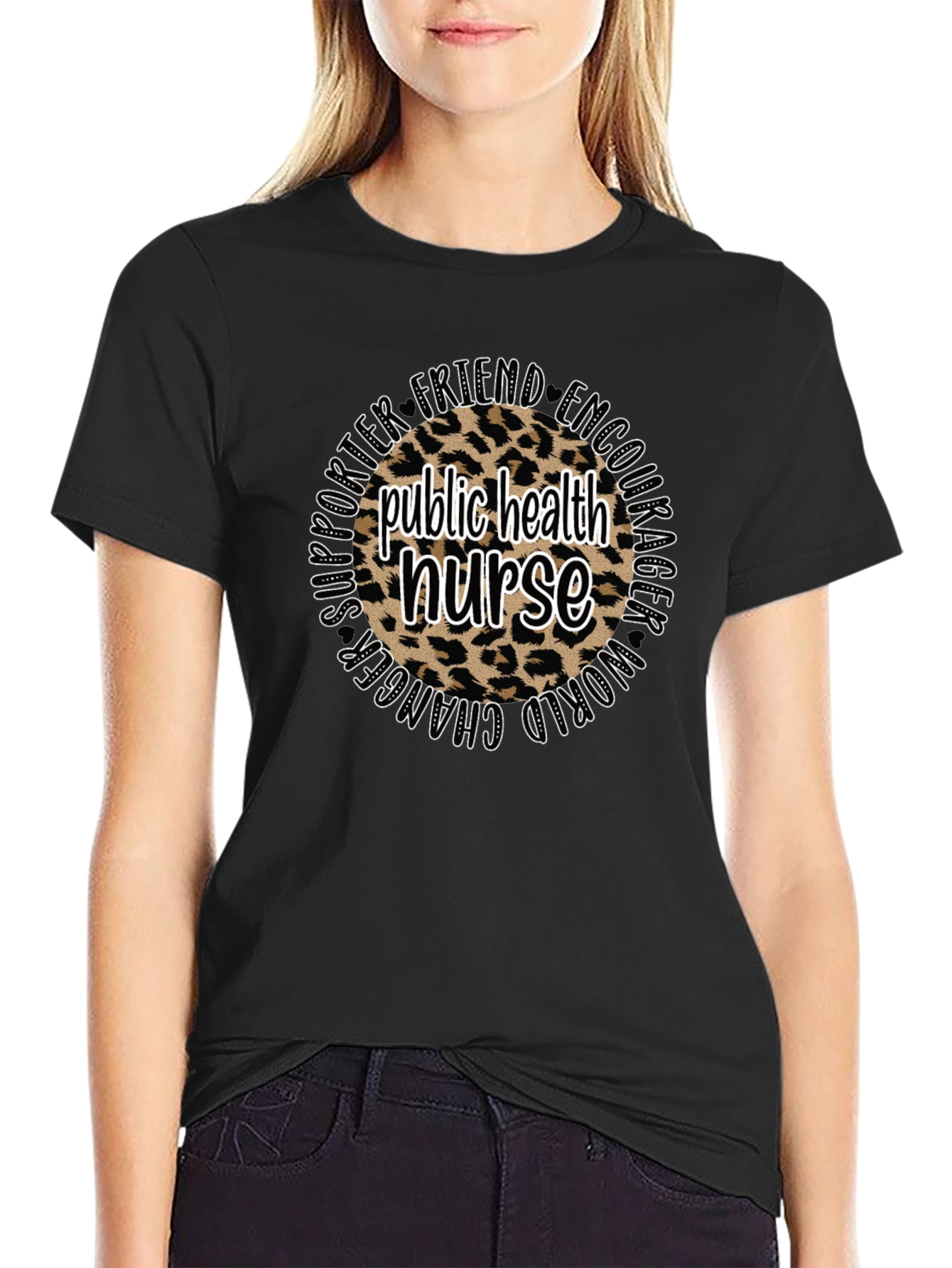Public Health Nurse Leopard Print T-Shirt
