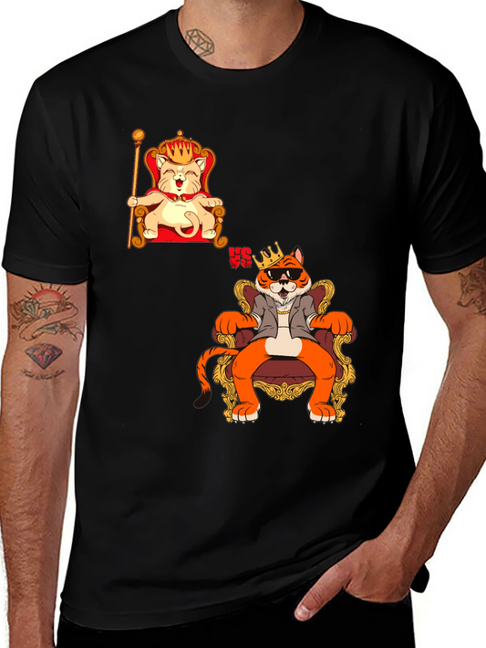 King Cat VS King Tiger Black T-Shirt