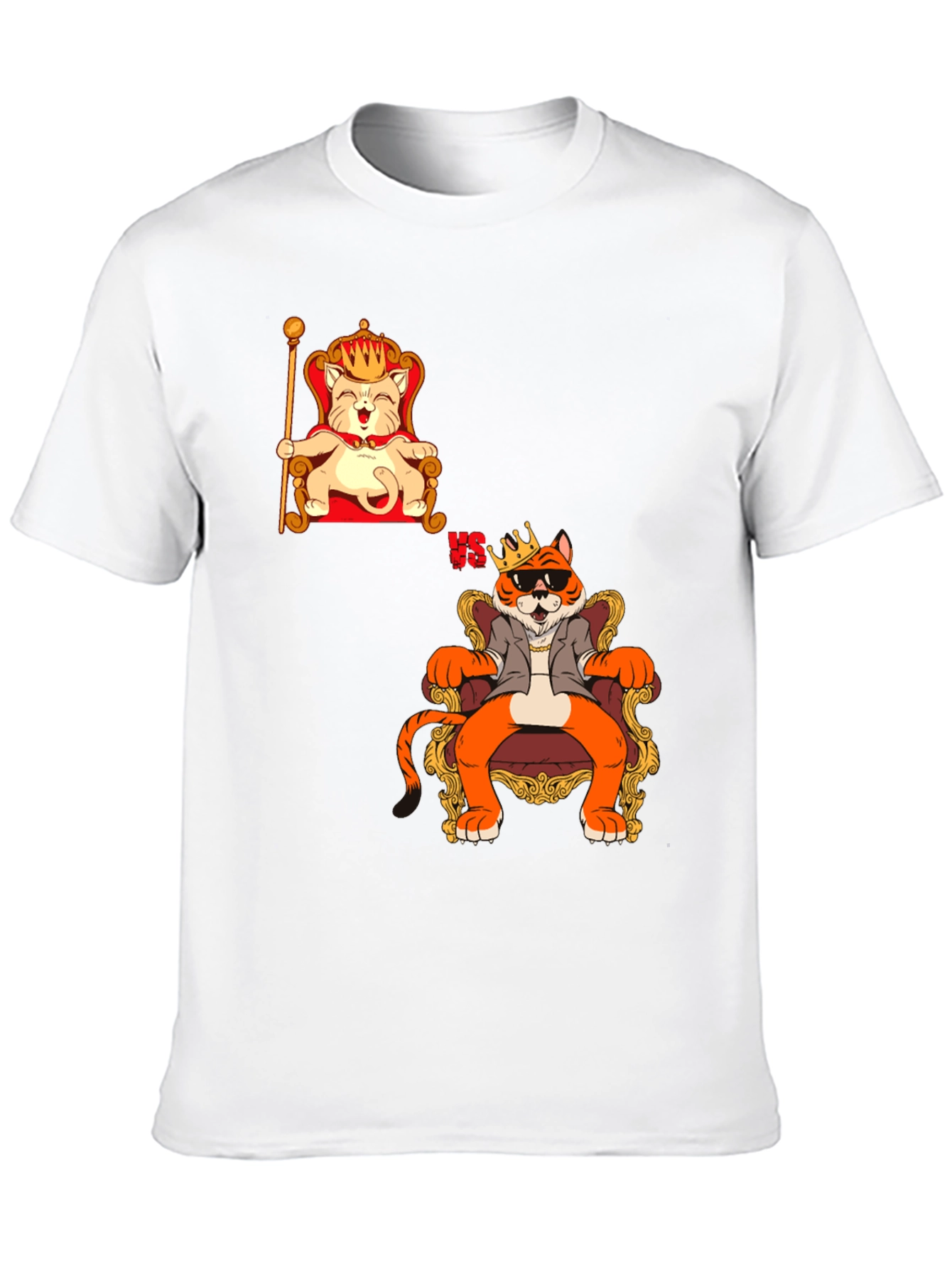 King Cat VS King Tiger Black T-Shirt