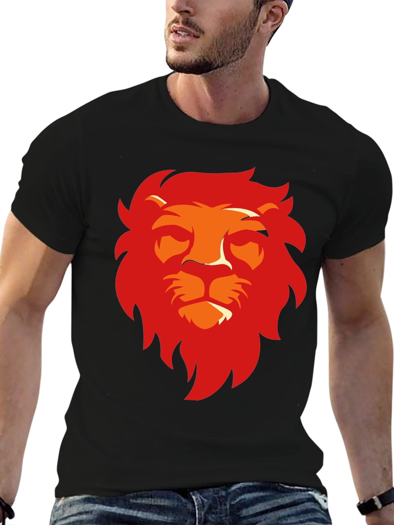 Lion Graphic Black T-Shirt - Bold Style