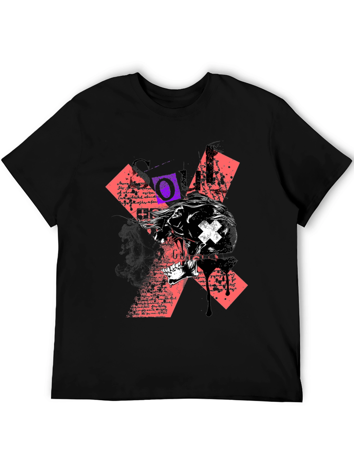 Edgy Skull Graphic Print Black T-Shirt
