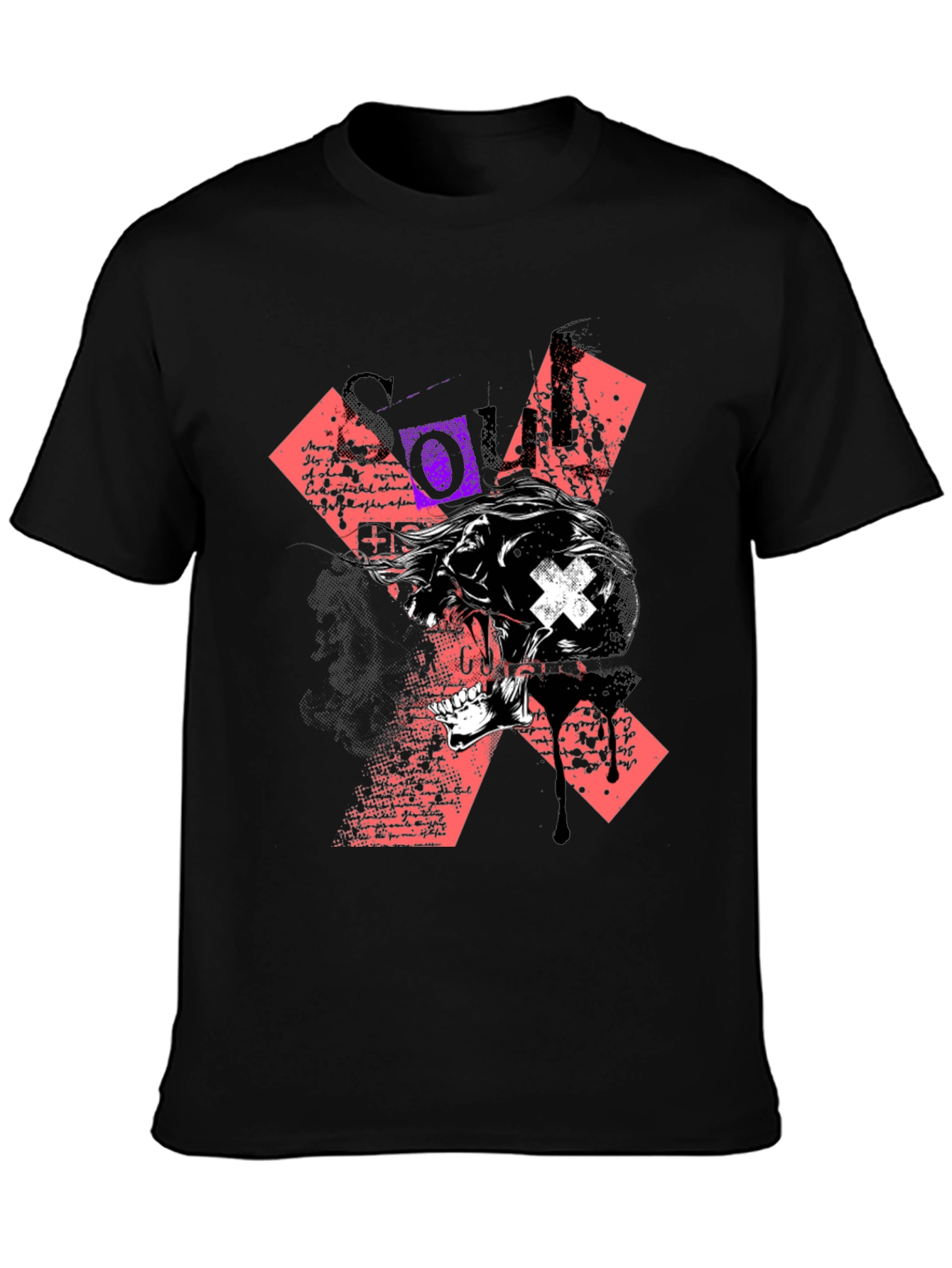 Edgy Skull Graphic Print Black T-Shirt