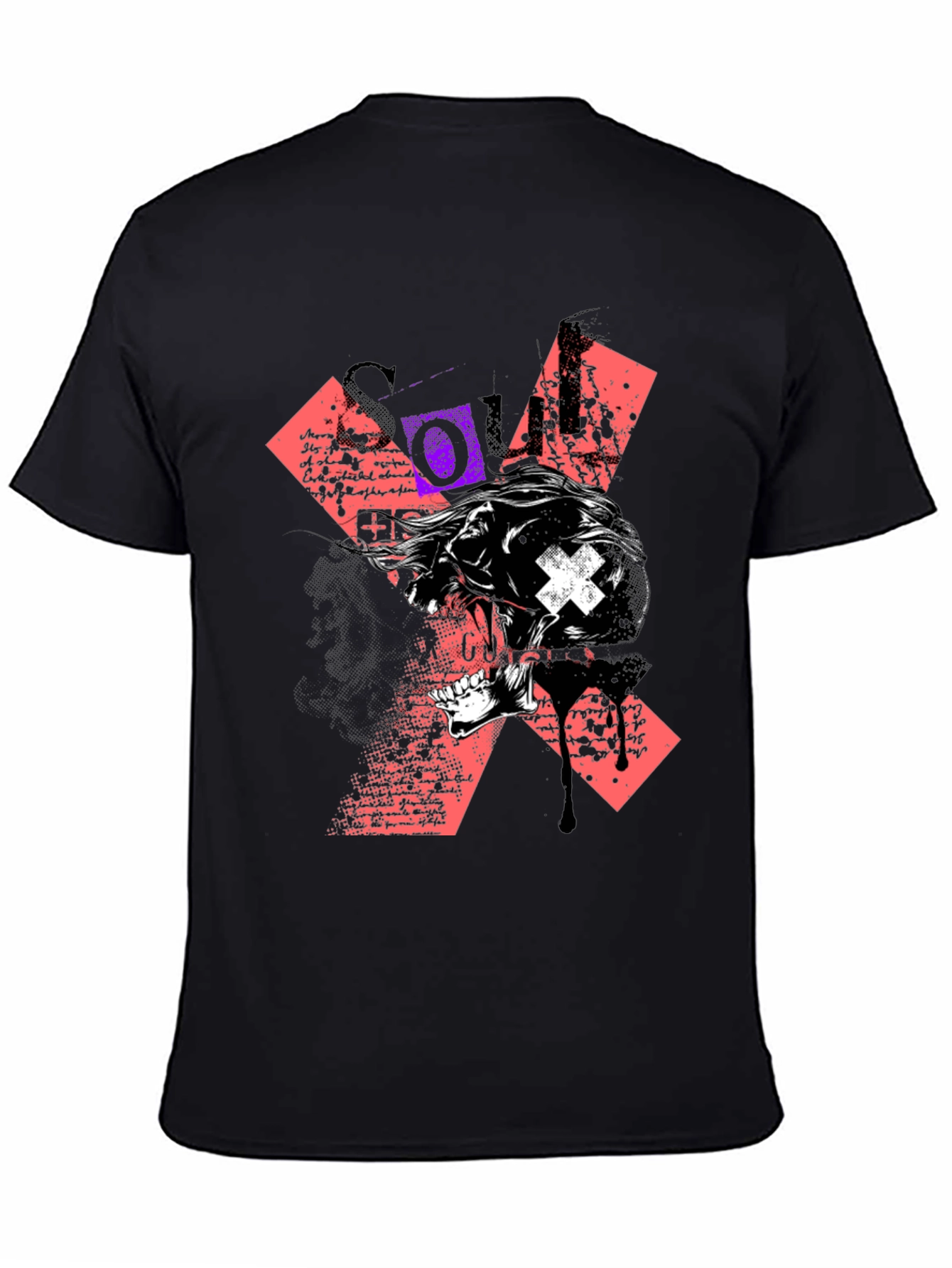 Edgy Skull Graphic Print Black T-Shirt