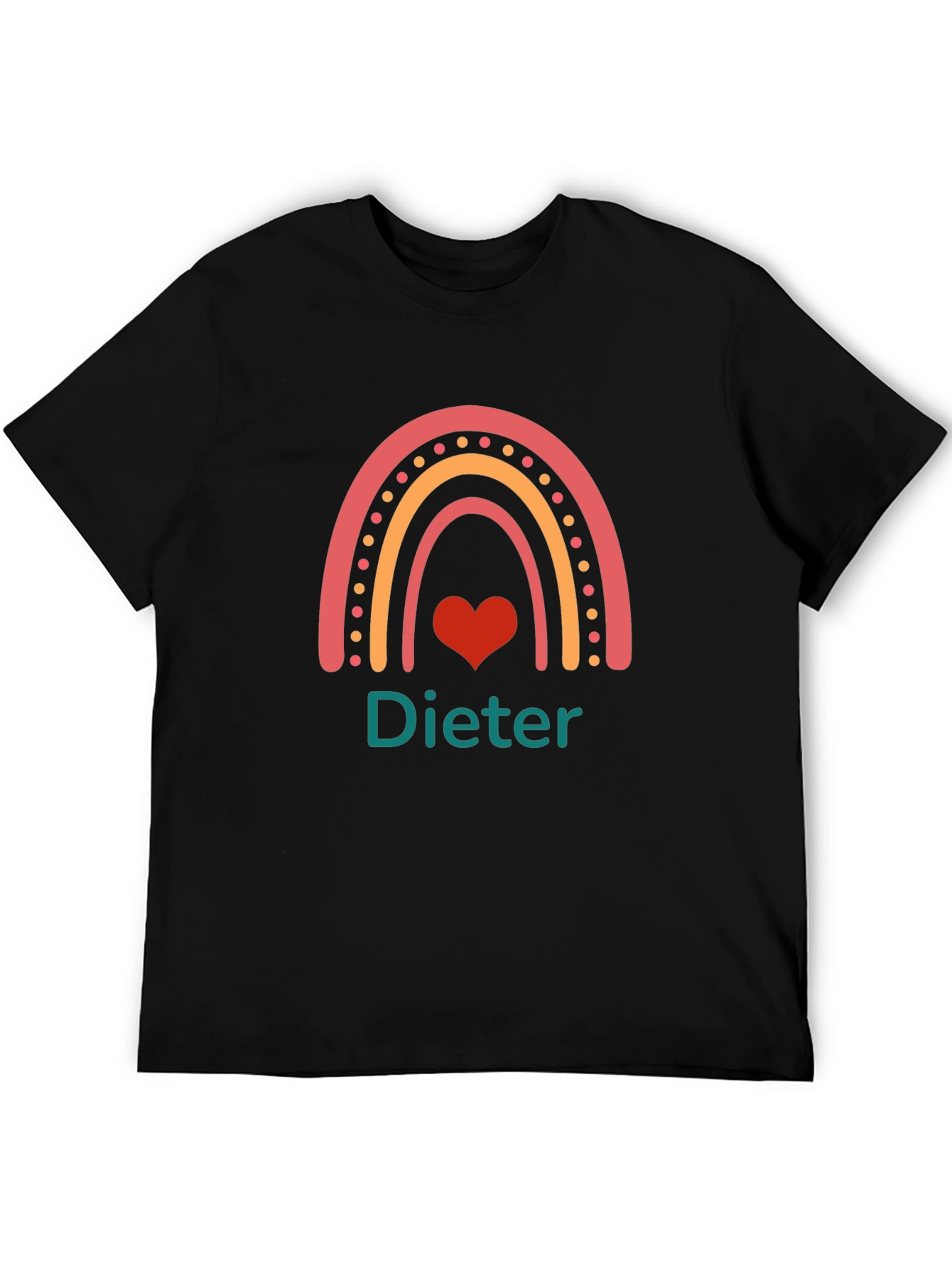 Personalized Dieter Rainbow Heart T-Shirt