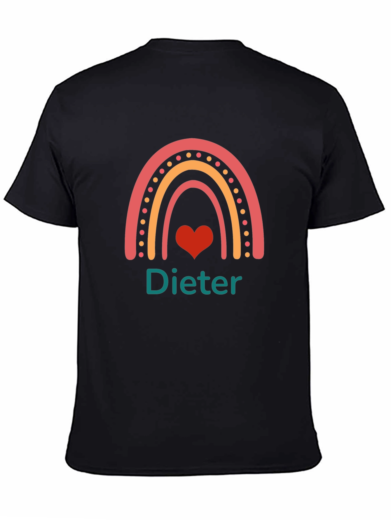 Personalized Dieter Rainbow Heart T-Shirt