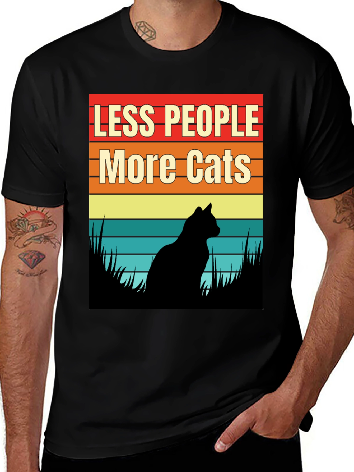 Less People More Cats Graphic T-Shirt