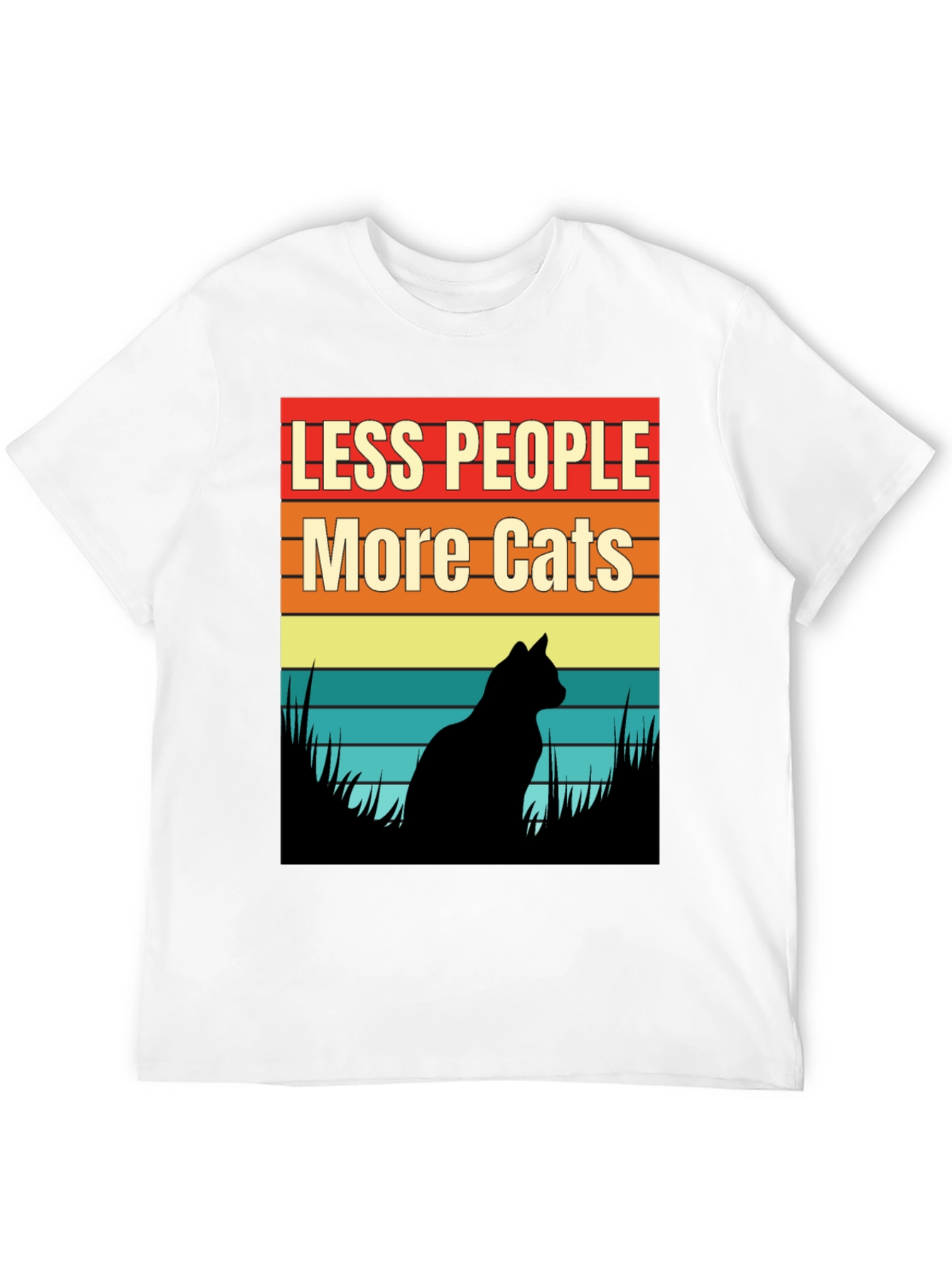 Less People More Cats Graphic T-Shirt