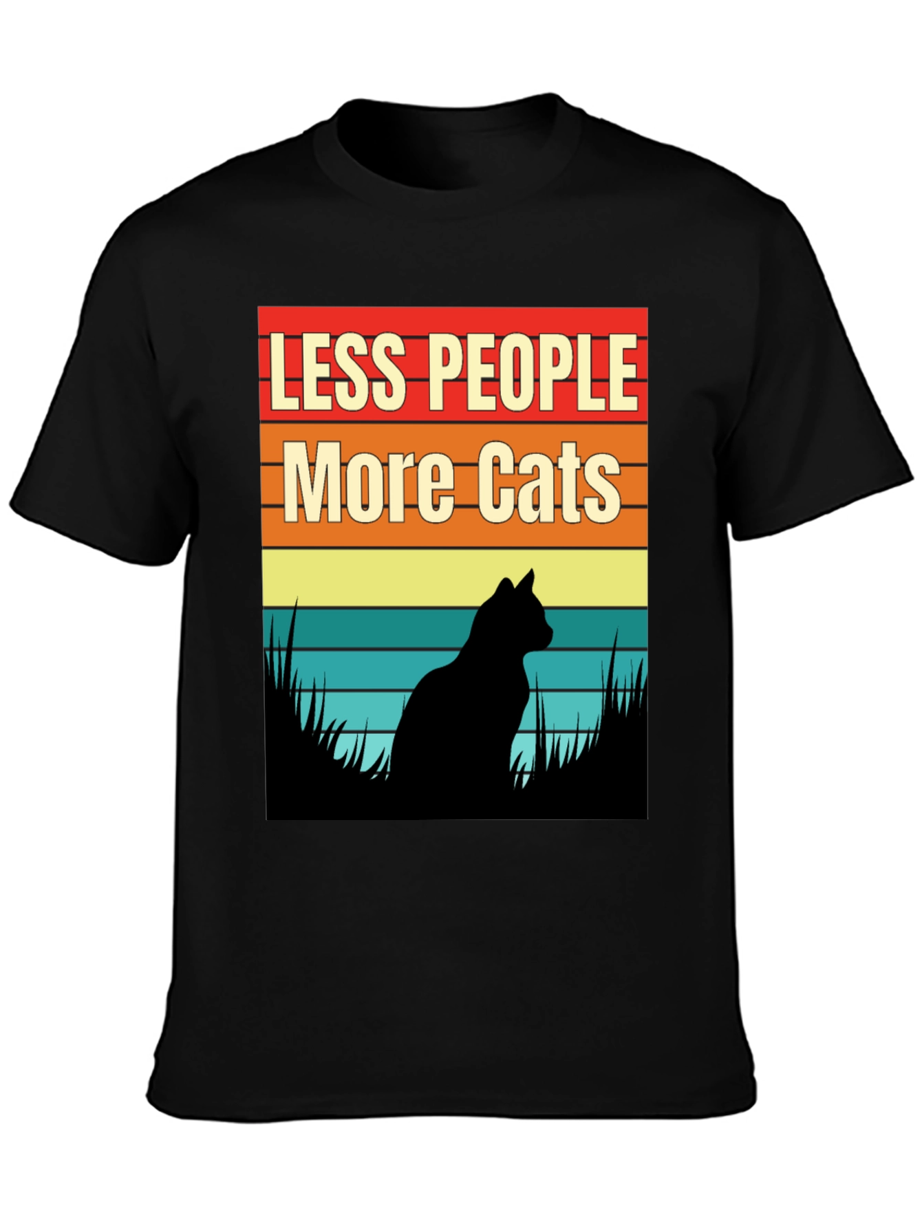 Less People More Cats Graphic T-Shirt