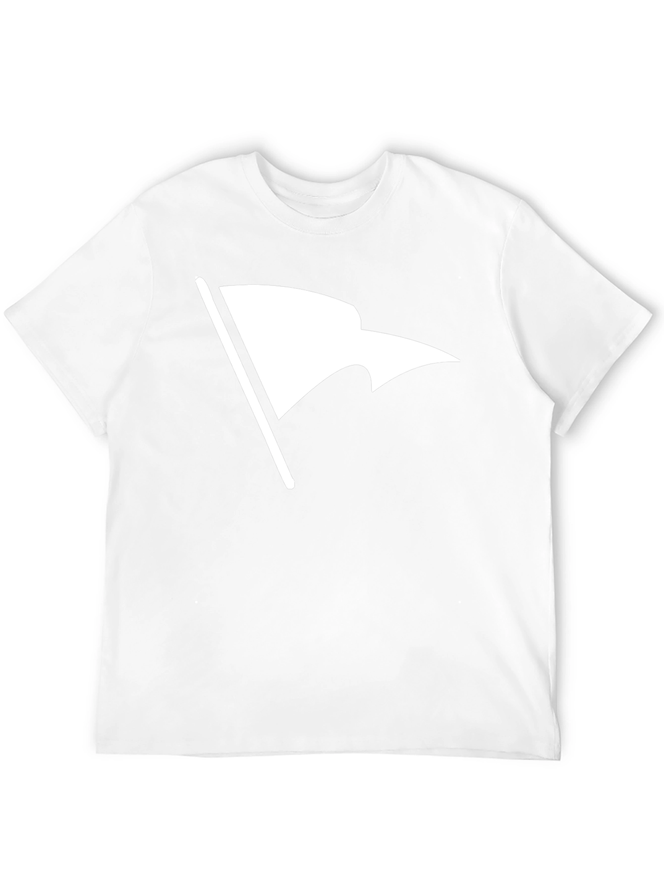 White Flag Graphic Black T-Shirt