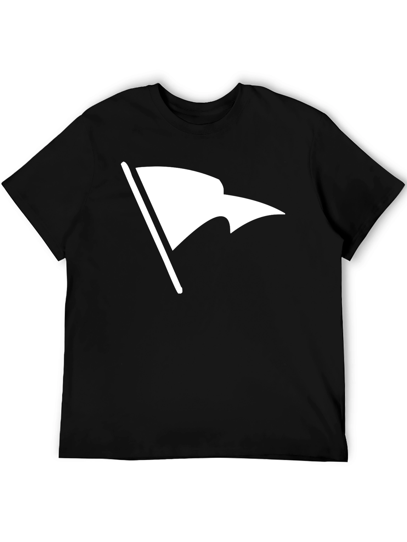 White Flag Graphic Black T-Shirt