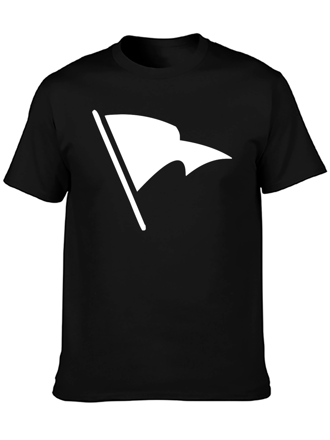 White Flag Graphic Black T-Shirt