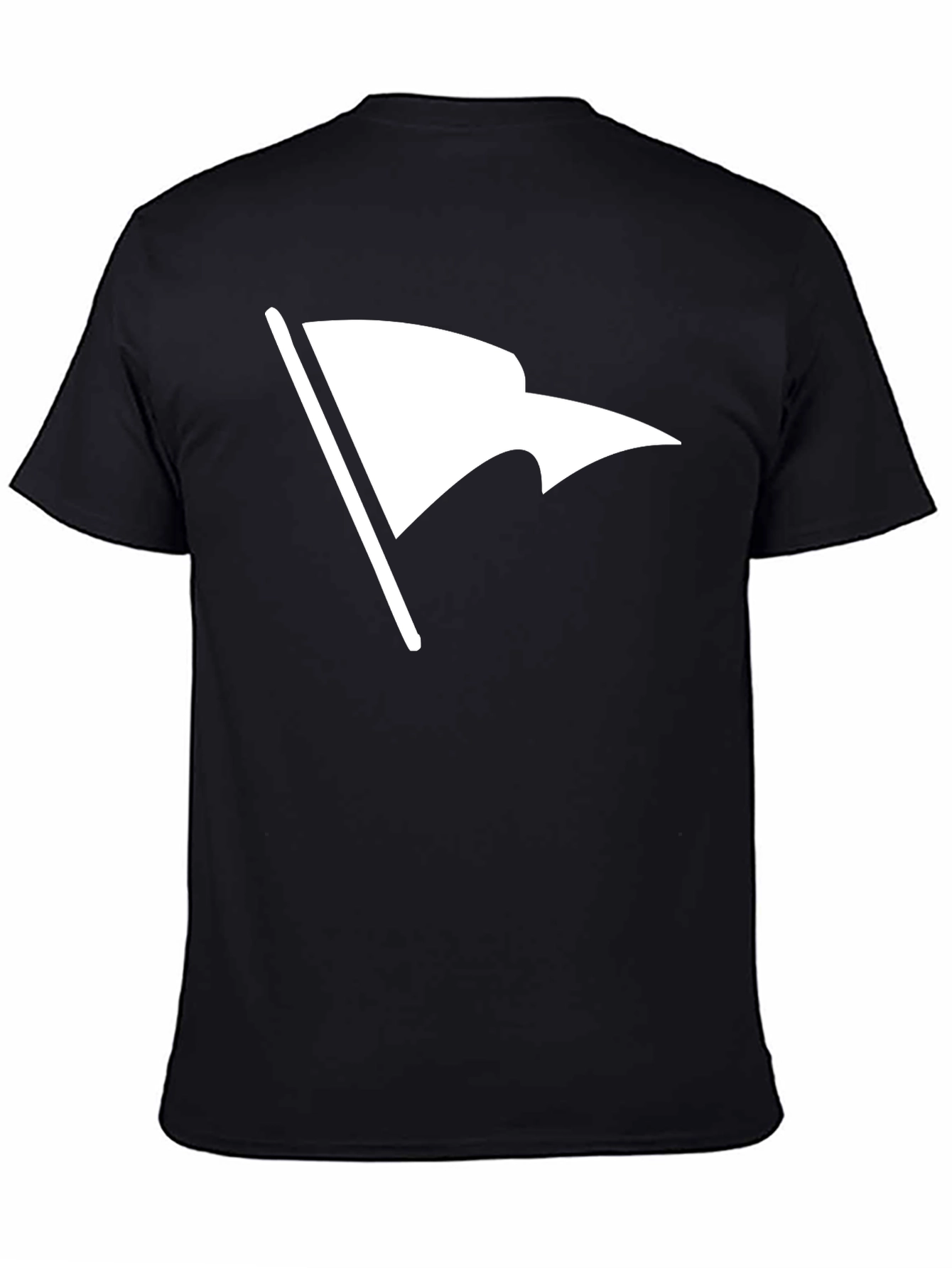 White Flag Graphic Black T-Shirt