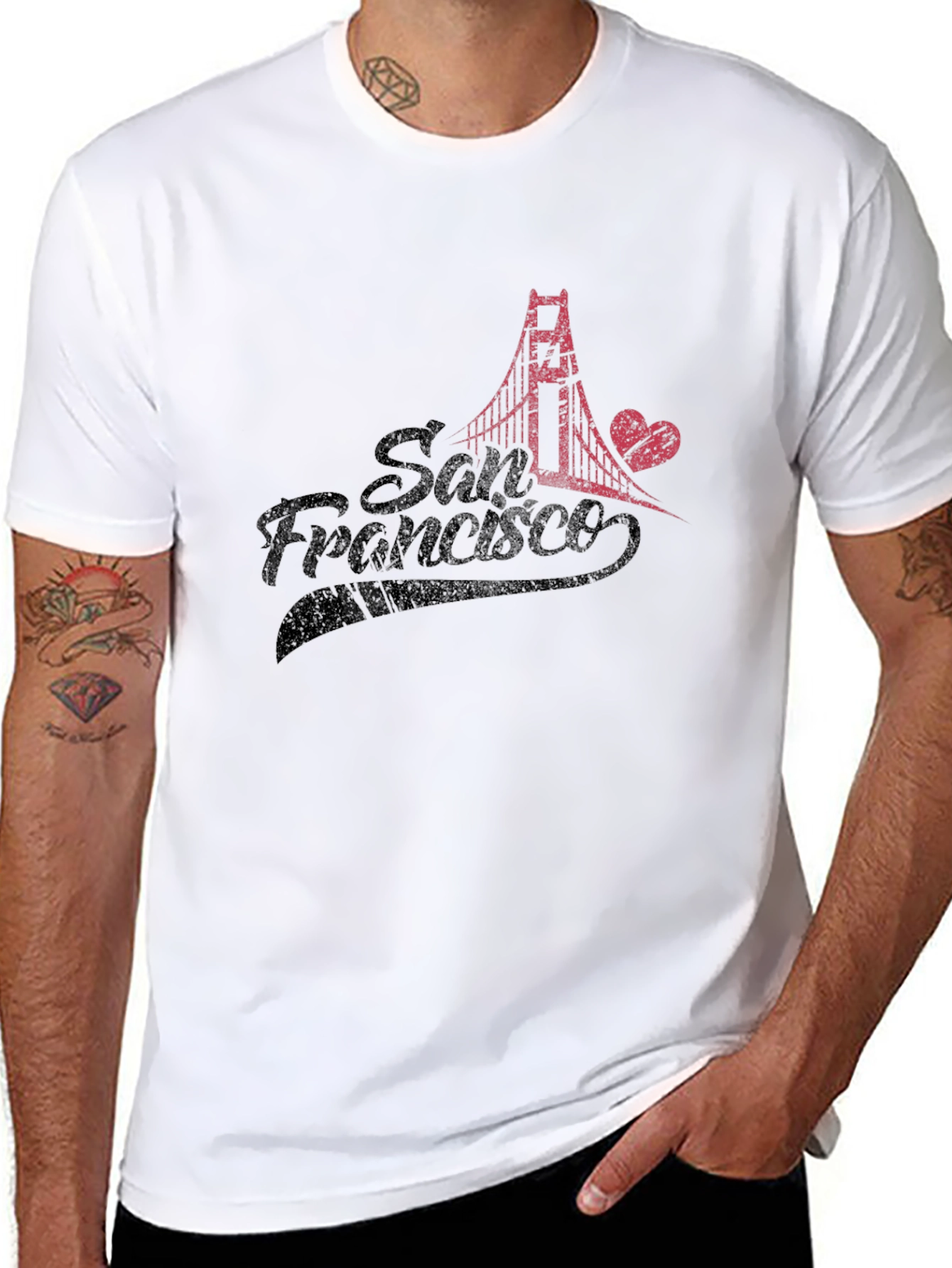 San Francisco Bridge Graphic Black T-Shirt