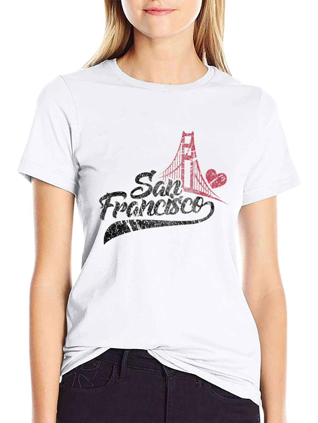 San Francisco Bridge Graphic Black T-Shirt
