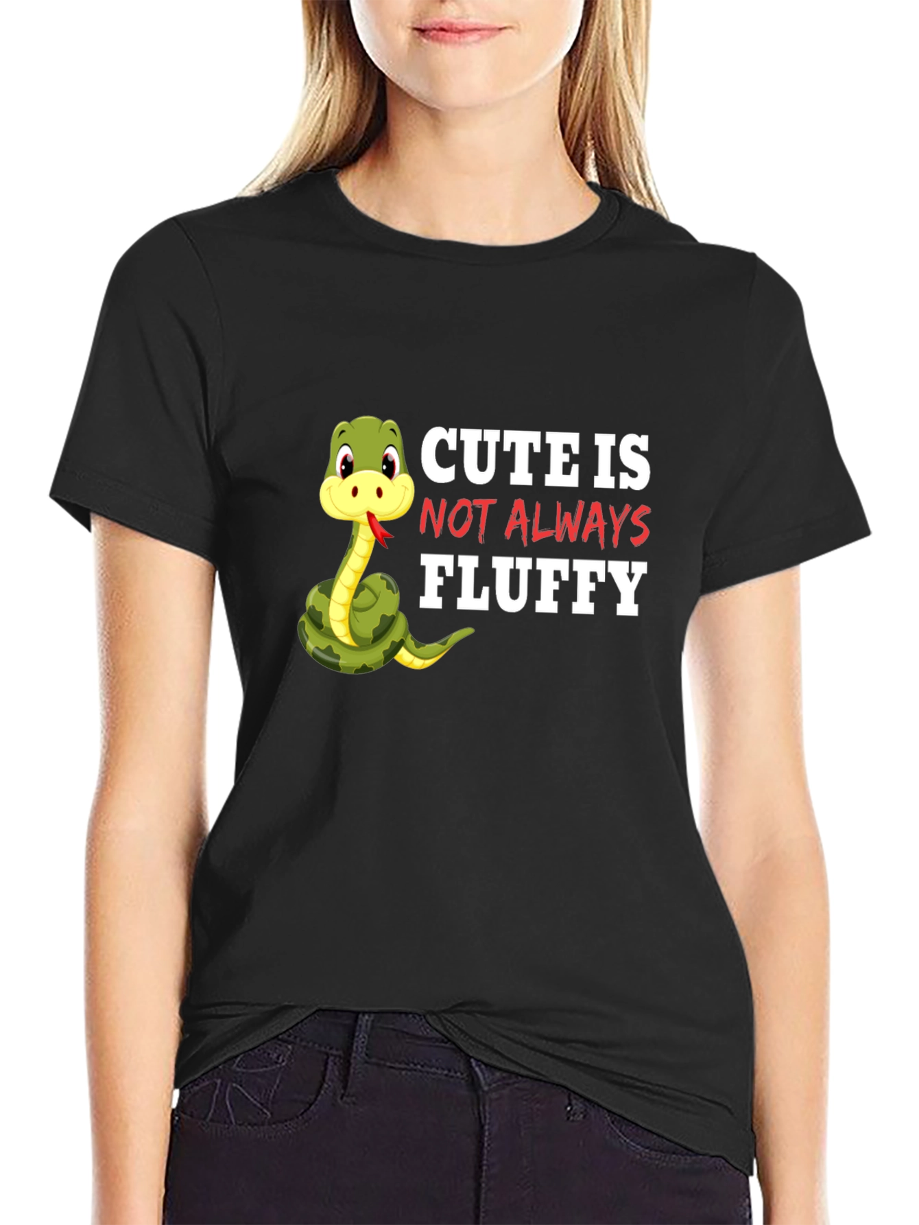 Cute Snake Graphic T-Shirt - Not Always Fluffy!