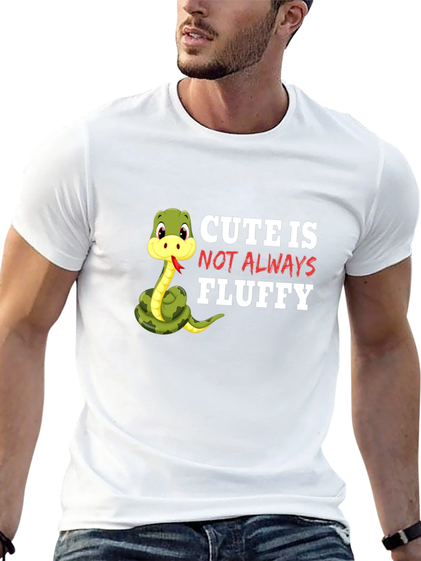 Cute Snake Graphic T-Shirt - Not Always Fluffy!