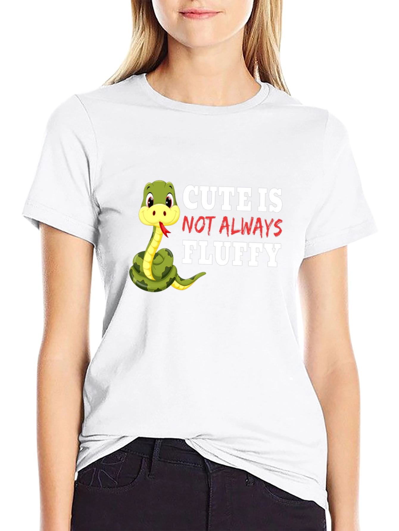 Cute Snake Graphic T-Shirt - Not Always Fluffy!
