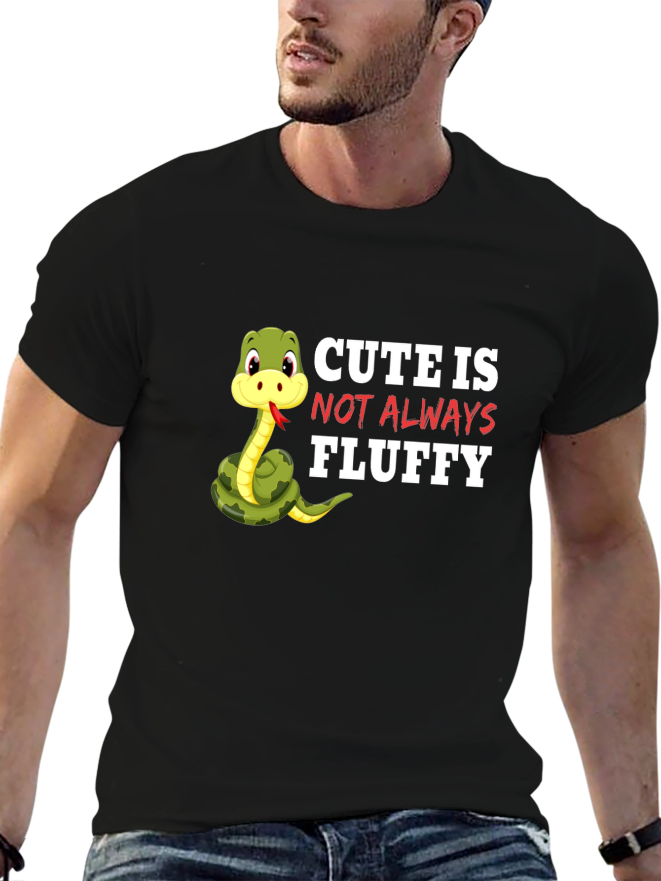 Cute Snake Graphic T-Shirt - Not Always Fluffy!