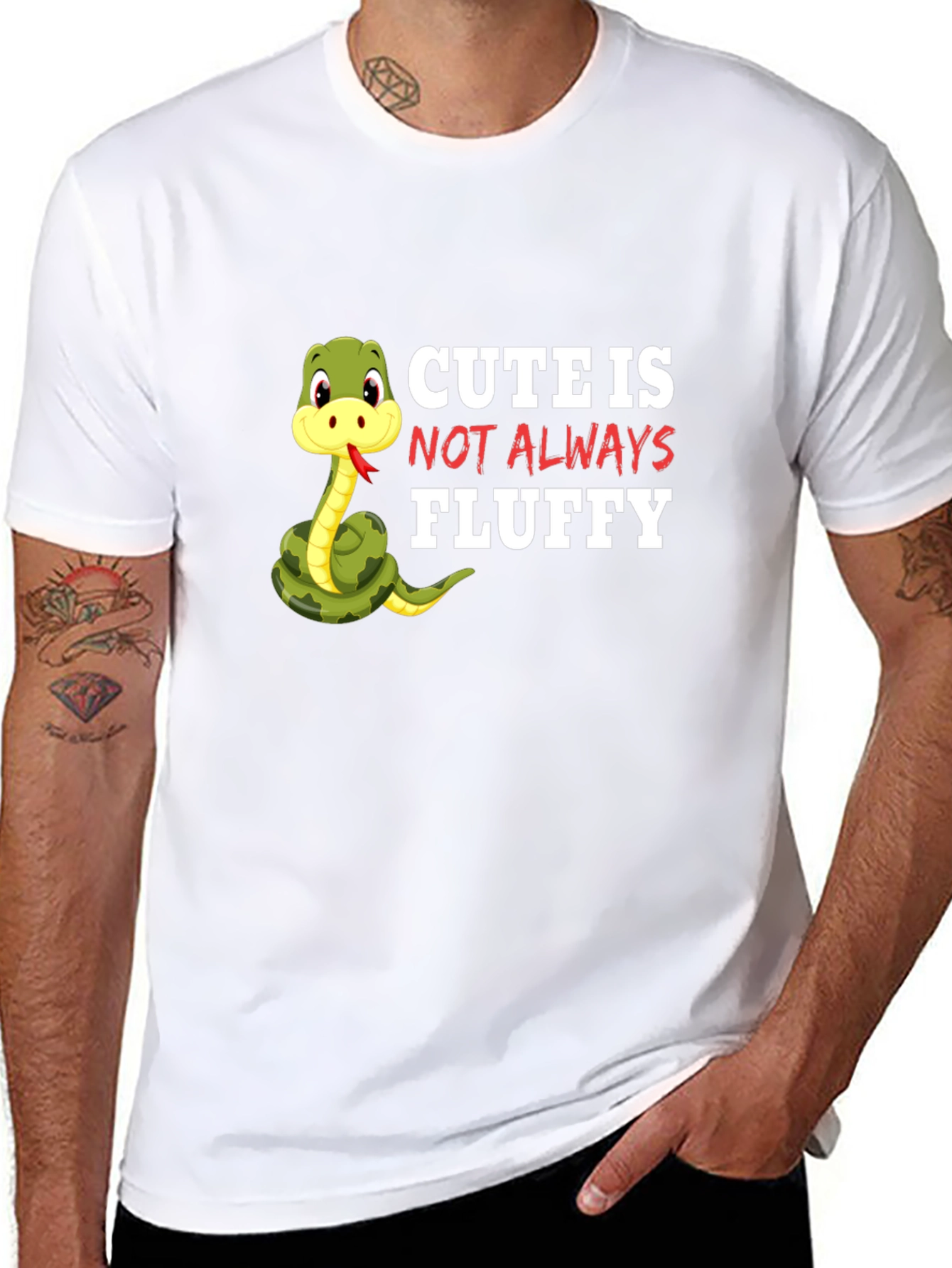 Cute Snake Graphic T-Shirt - Not Always Fluffy!