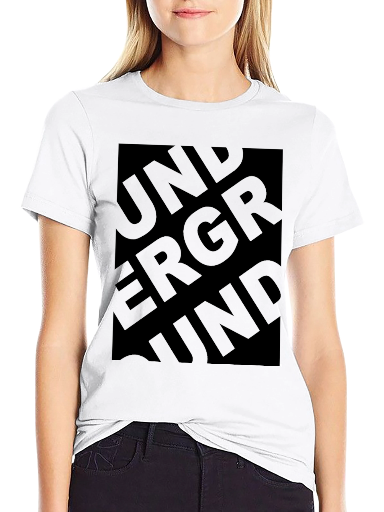 Underground Graphic Print Black T-Shirt