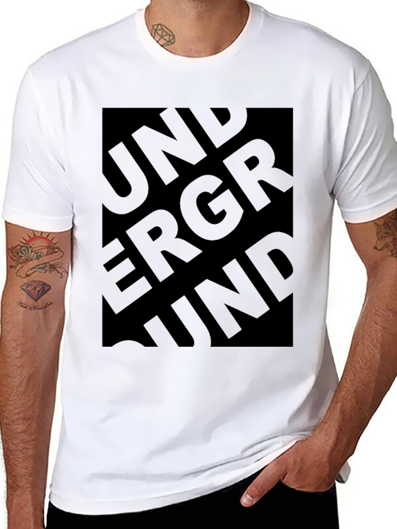 Underground Graphic Print Black T-Shirt