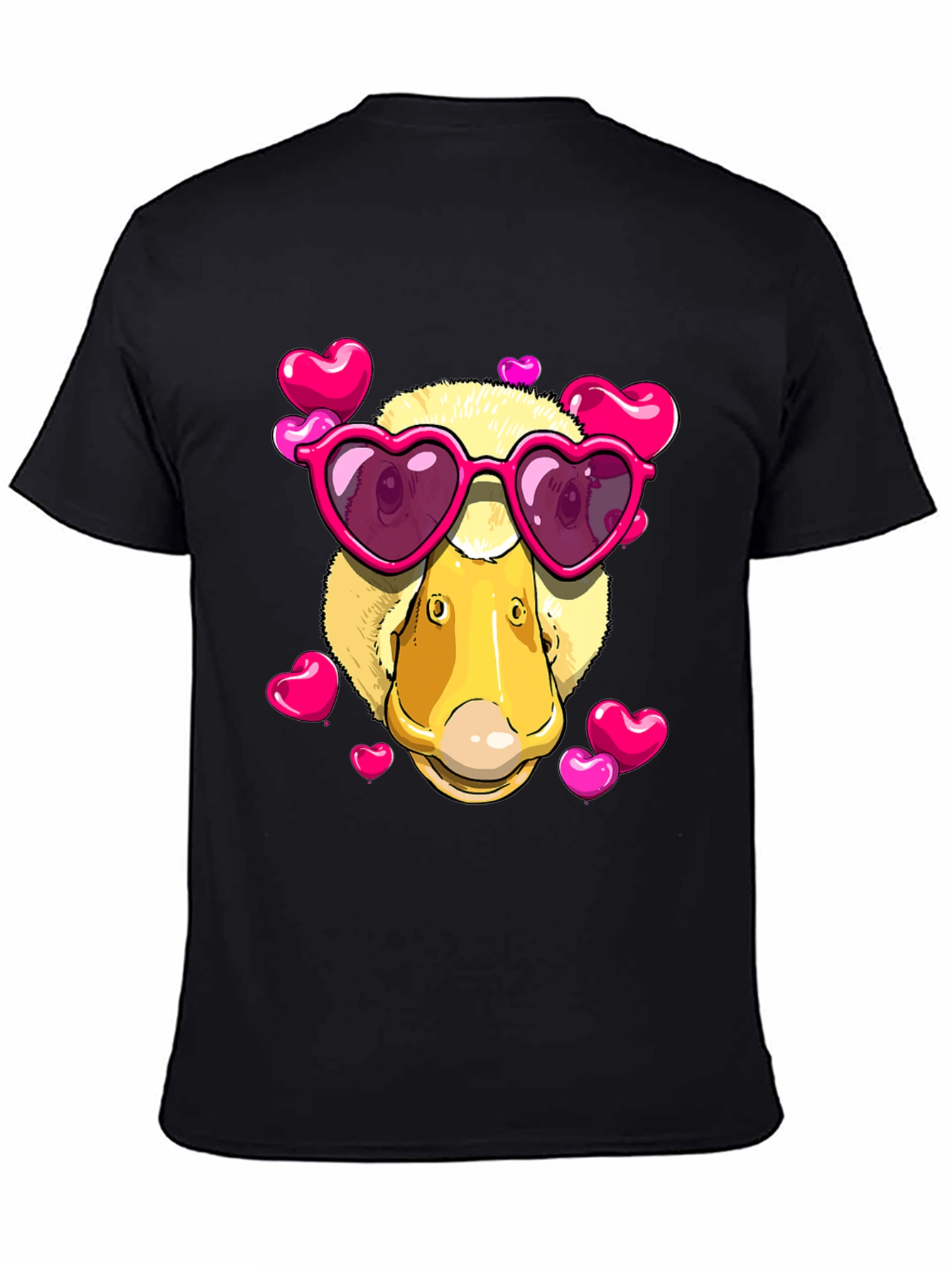 Duck Valentines Day T-Shirt with Heart Sunglasses