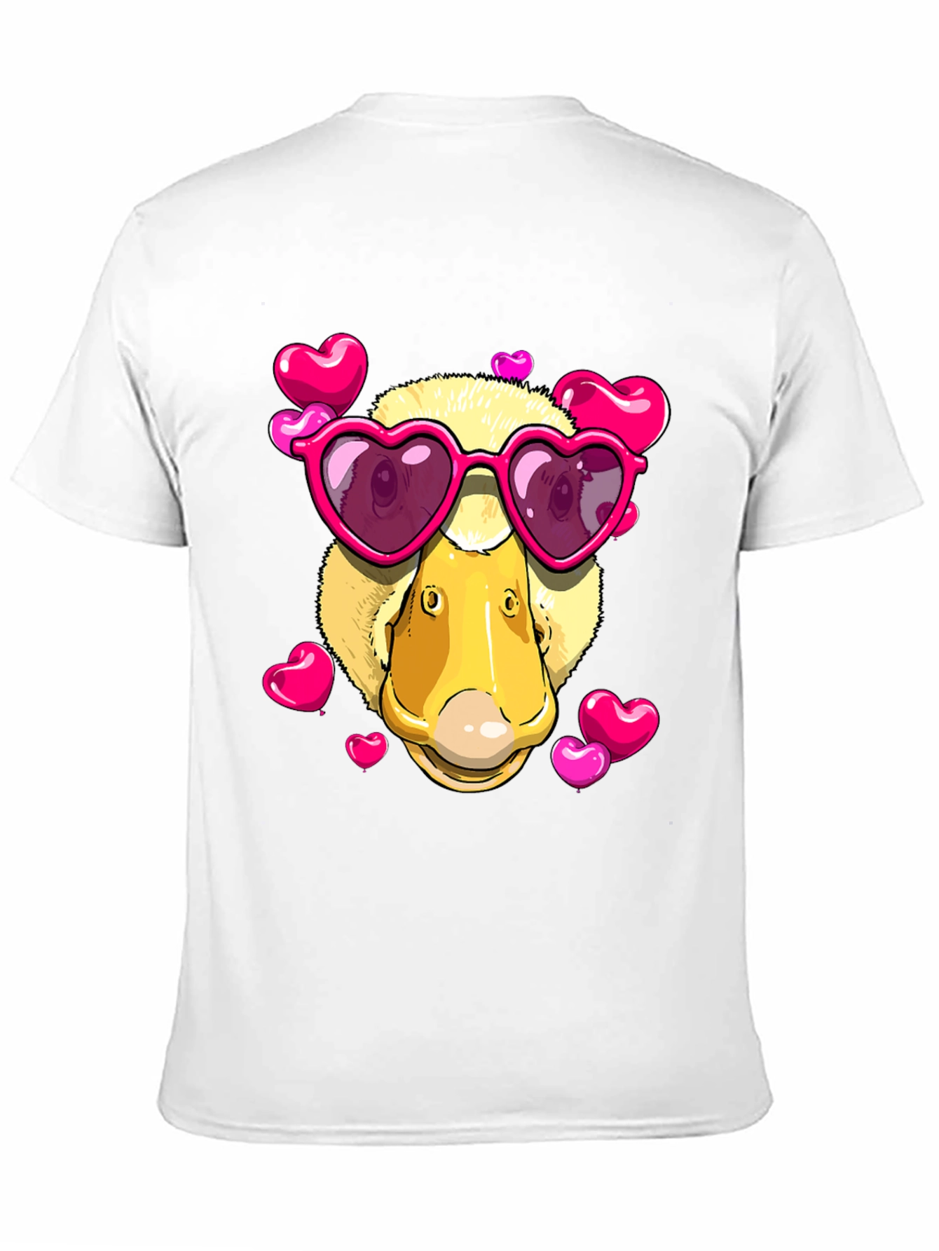 Duck Valentines Day T-Shirt with Heart Sunglasses