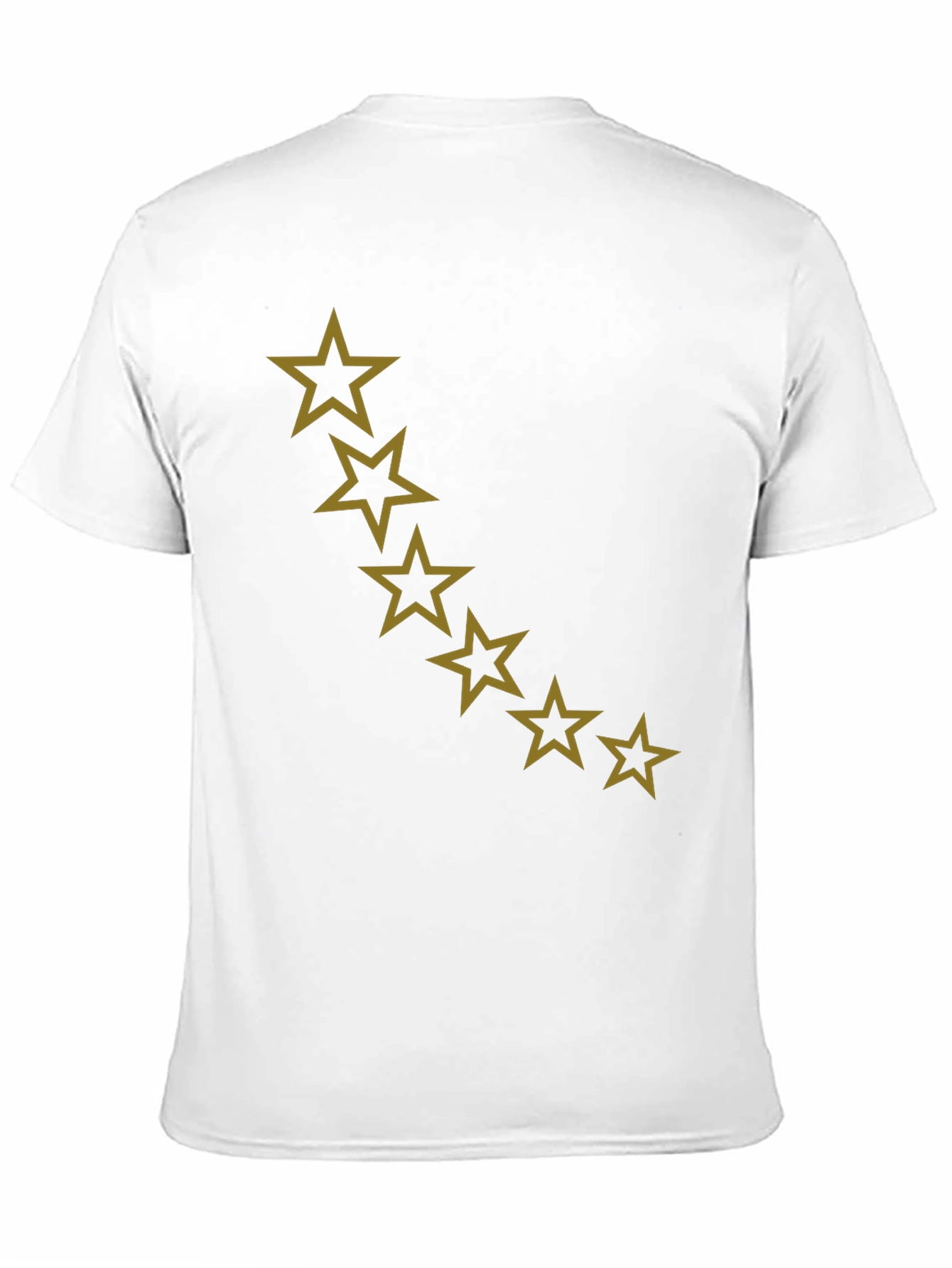 Star Patterned Black Casual T-Shirt