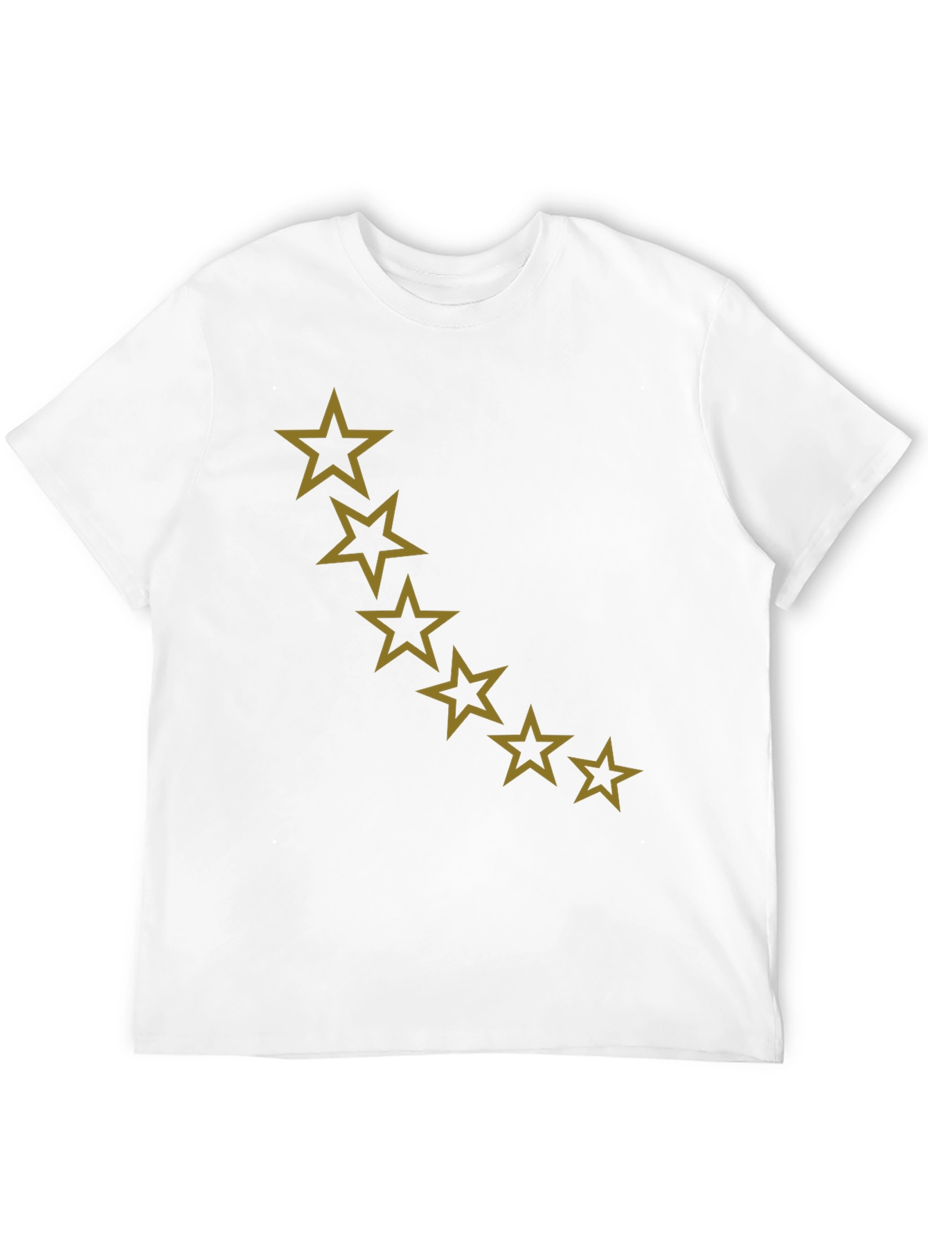 Star Patterned Black Casual T-Shirt