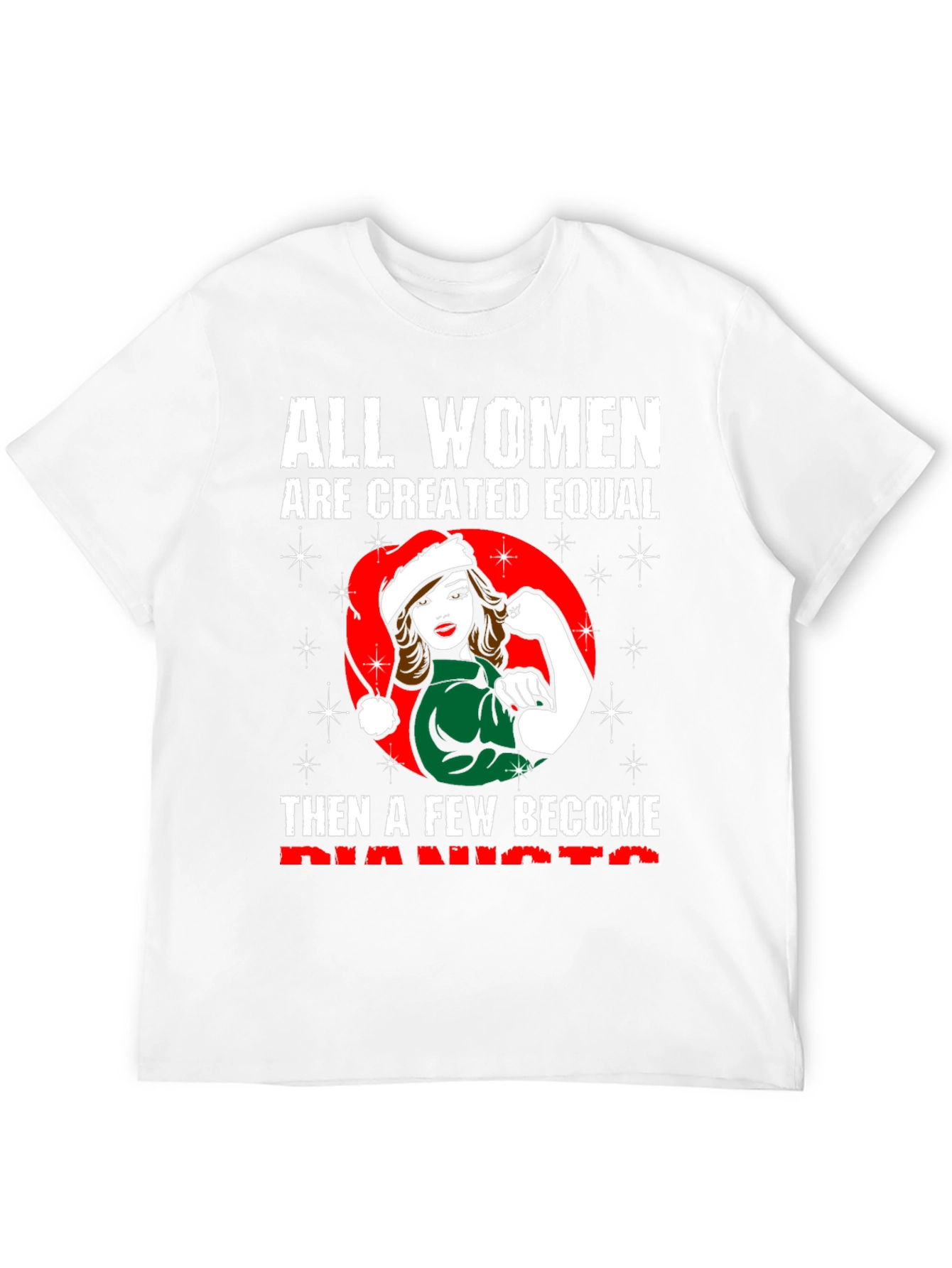 Feminist Santa Pianist Womens T-Shirt