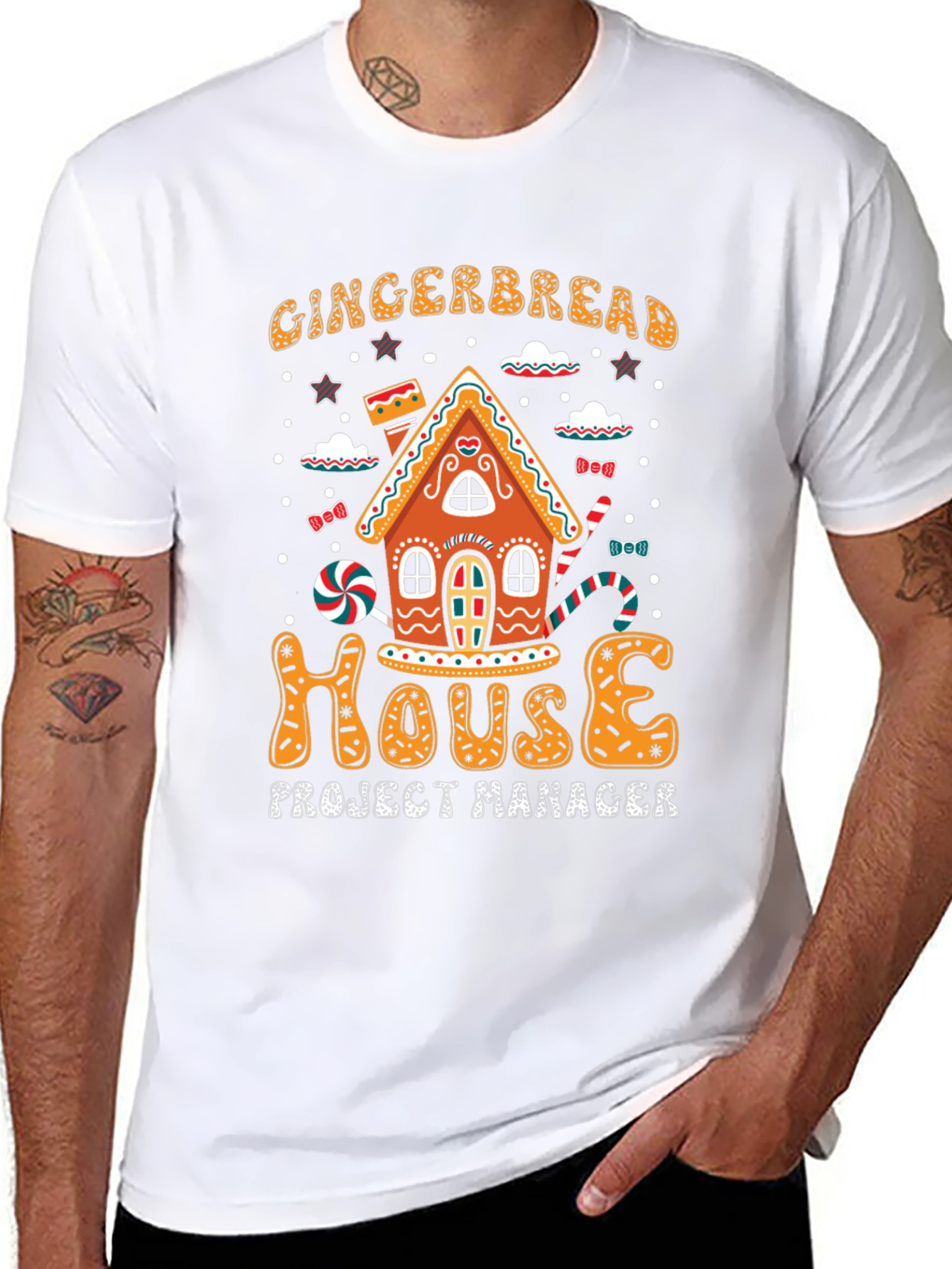 Gingerbread House Project Manager Black T-Shirt