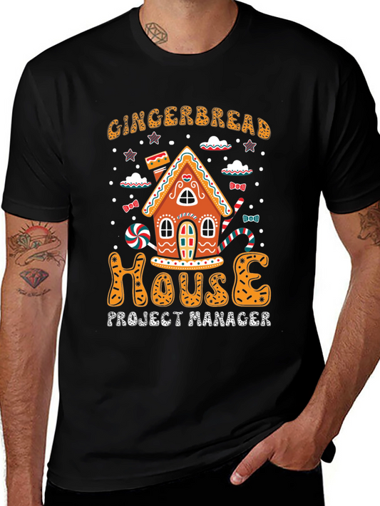 Gingerbread House Project Manager Black T-Shirt