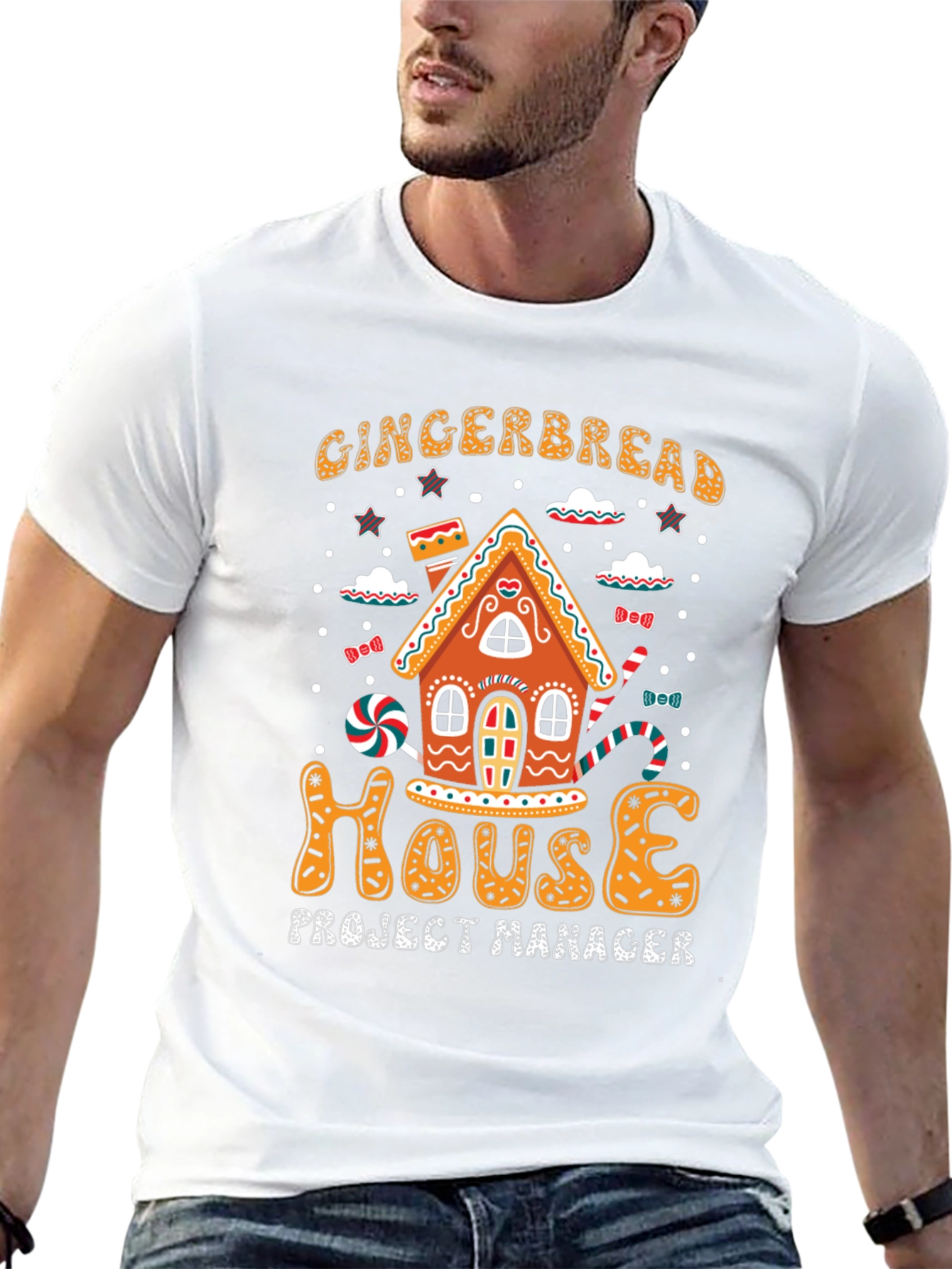 Gingerbread House Project Manager Black T-Shirt
