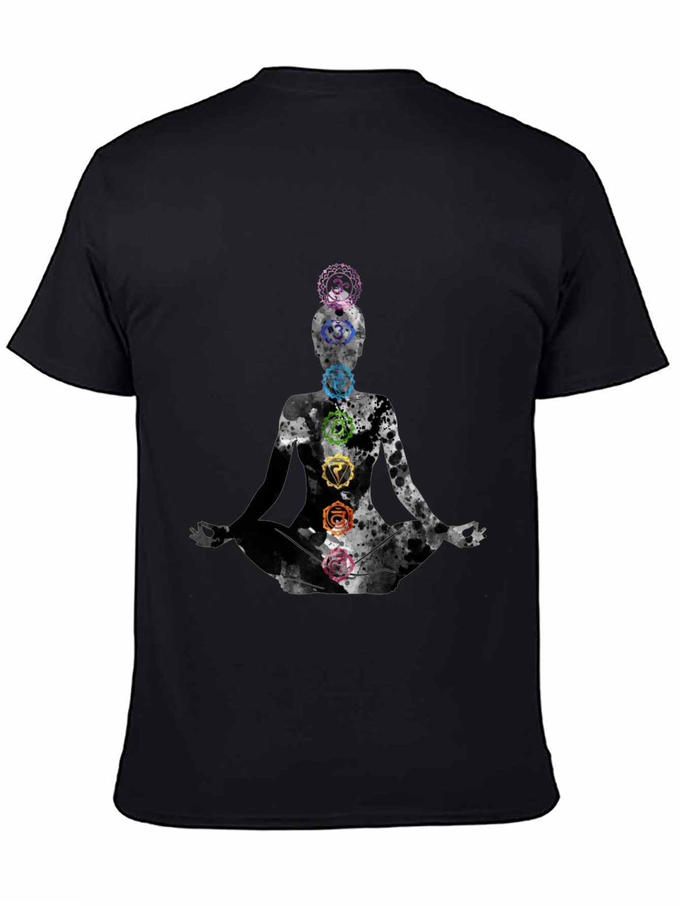 Chakra Meditation Graphic Tee - Black