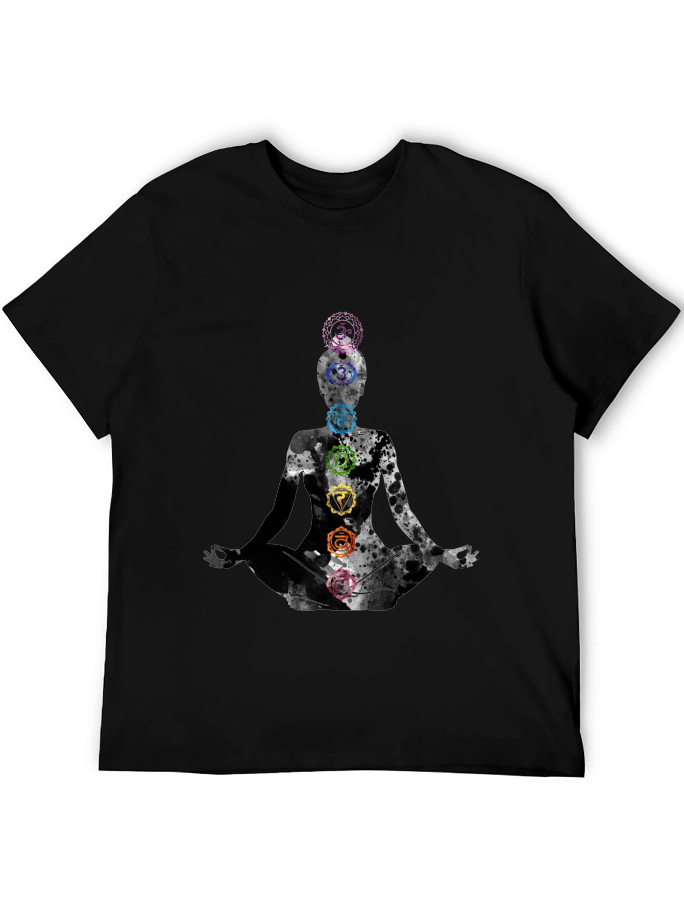 Chakra Meditation Graphic Tee - Black